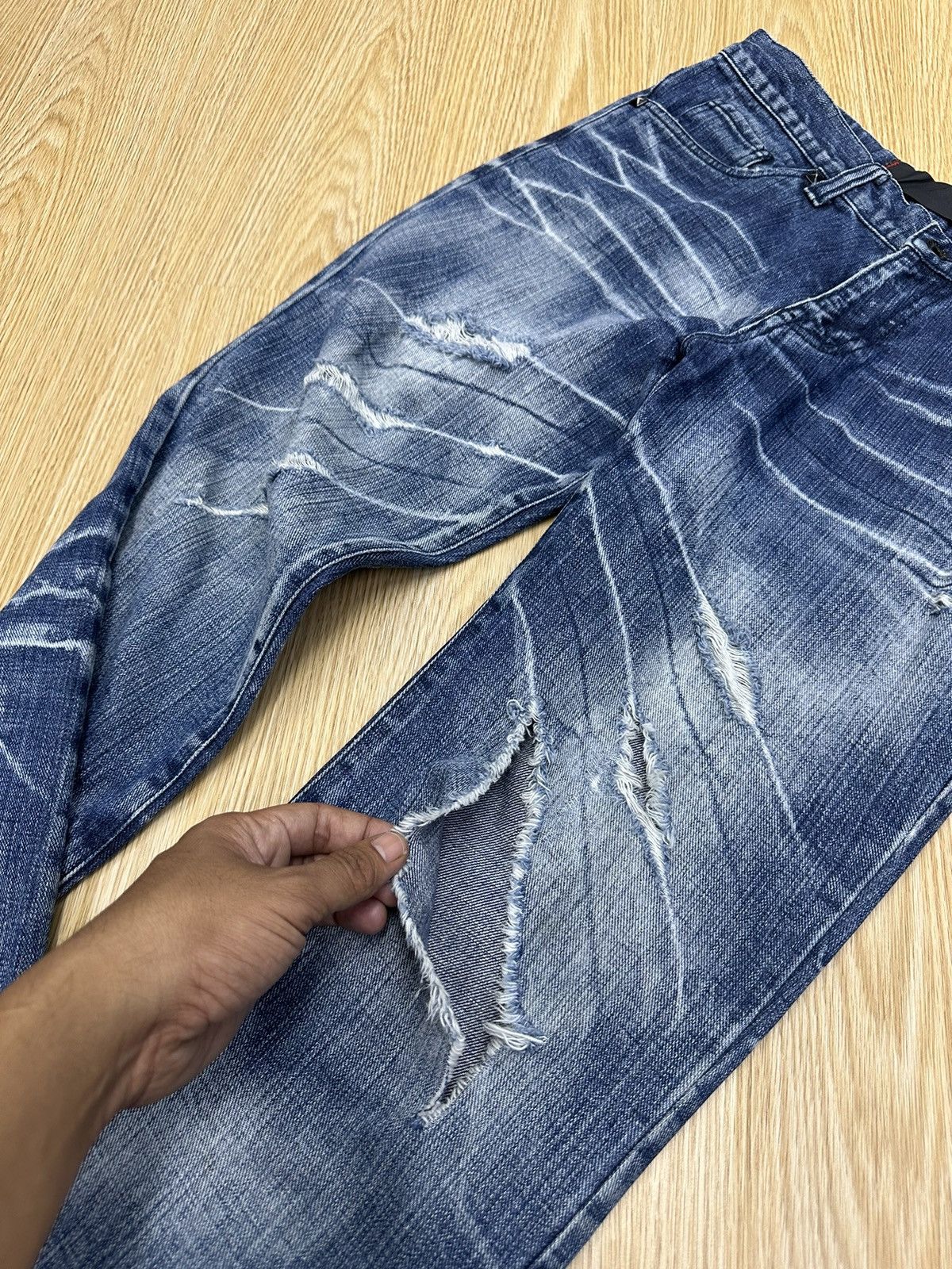 Hysteric Glamour × If Six Was Nine × Le Grande Bleu (L.G.B.) VINTAGE FLARE SEMANTIC DESIGN GOTHIC DENIM SIZE 32 J701 Size US 32 / EU 48 - 3 Thumbnail