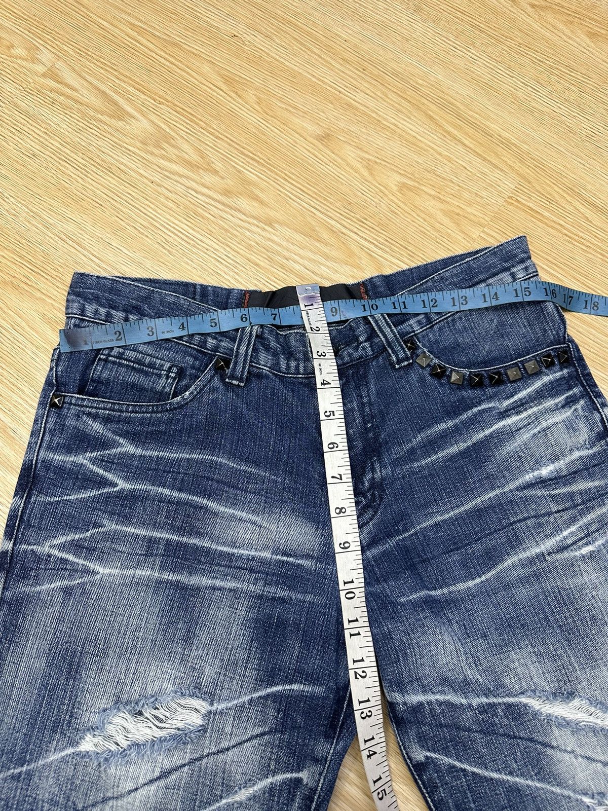 Hysteric Glamour × If Six Was Nine × Le Grande Bleu (L.G.B.) VINTAGE FLARE SEMANTIC DESIGN GOTHIC DENIM SIZE 32 J701 Size US 32 / EU 48 - 8 Thumbnail