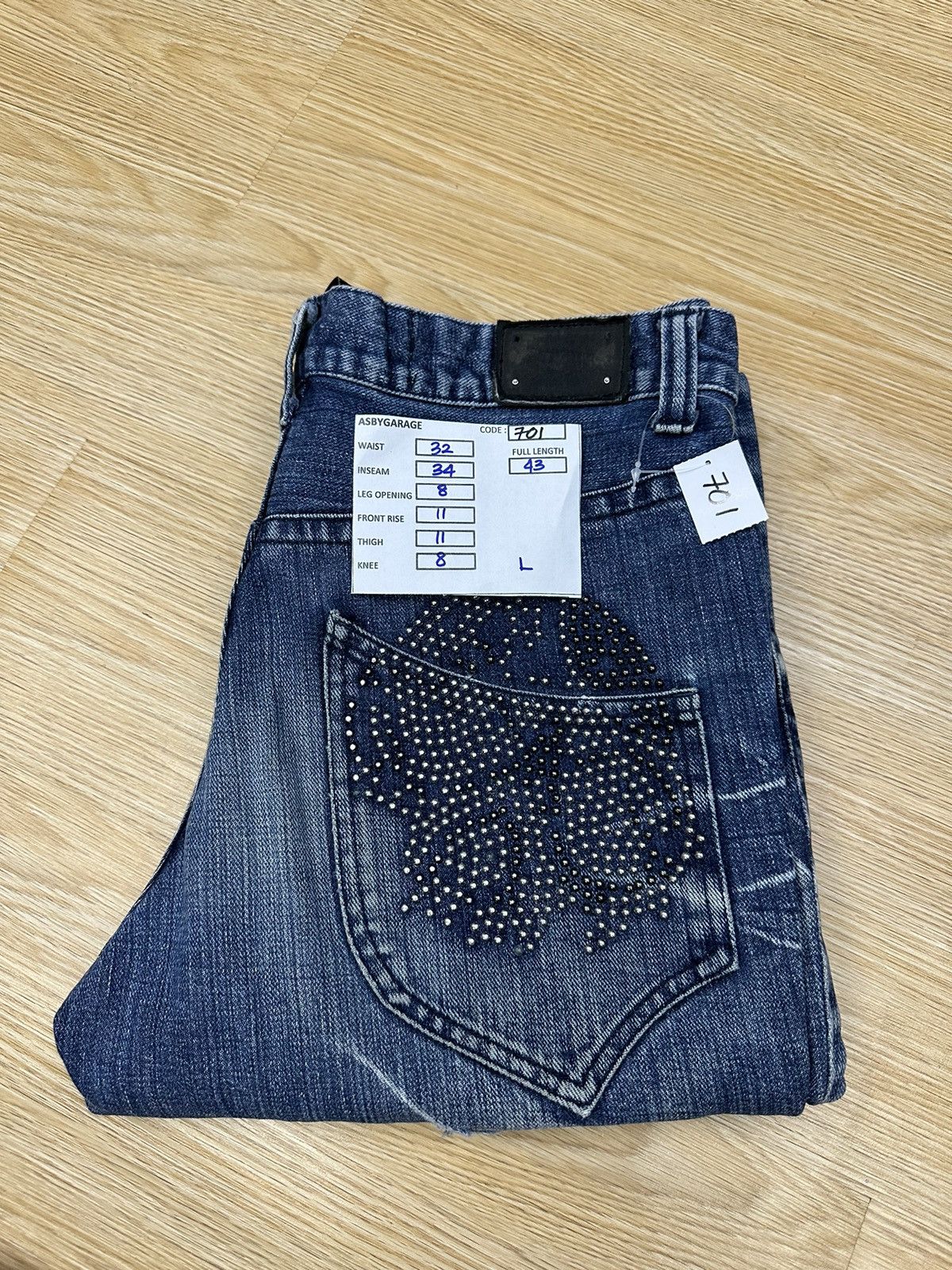 Hysteric Glamour × If Six Was Nine × Le Grande Bleu (L.G.B.) VINTAGE FLARE SEMANTIC DESIGN GOTHIC DENIM SIZE 32 J701 Size US 32 / EU 48 - 12 Thumbnail