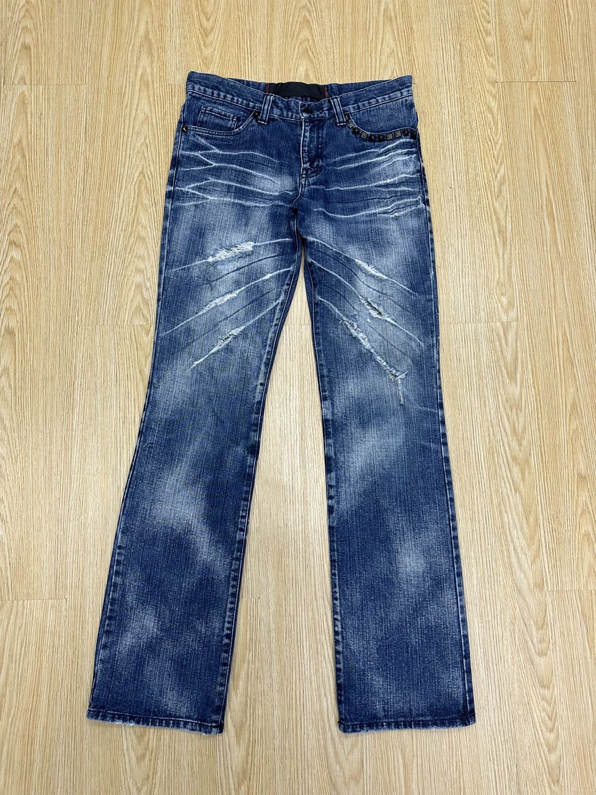 Hysteric Glamour × If Six Was Nine × Le Grande Bleu (L.G.B.) VINTAGE FLARE SEMANTIC DESIGN GOTHIC DENIM SIZE 32 J701 Size US 32 / EU 48 - 1 Thumbnail