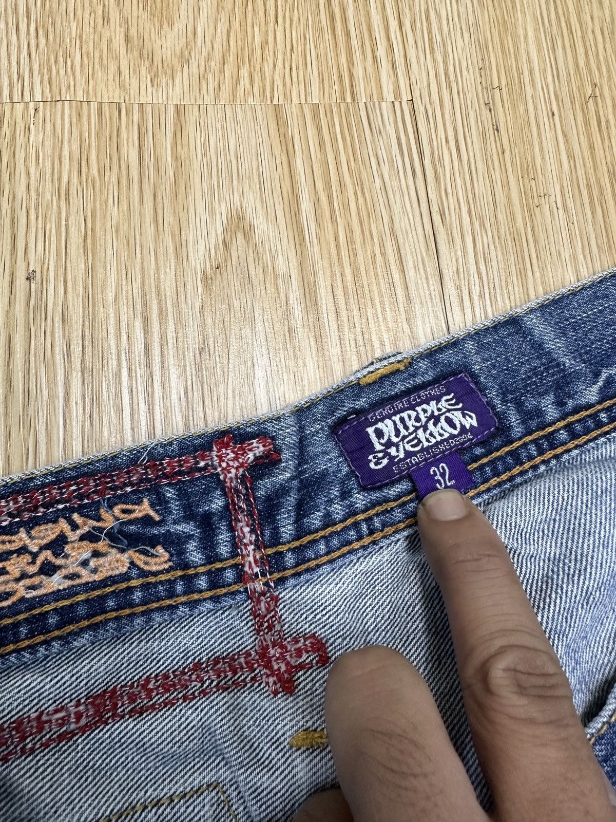 14th Addiction × Beauty Beast × If Six Was Nine Vintage PURPLE & YELLOW Flare Denim J669 Size US 32 / EU 48 - 5 Thumbnail