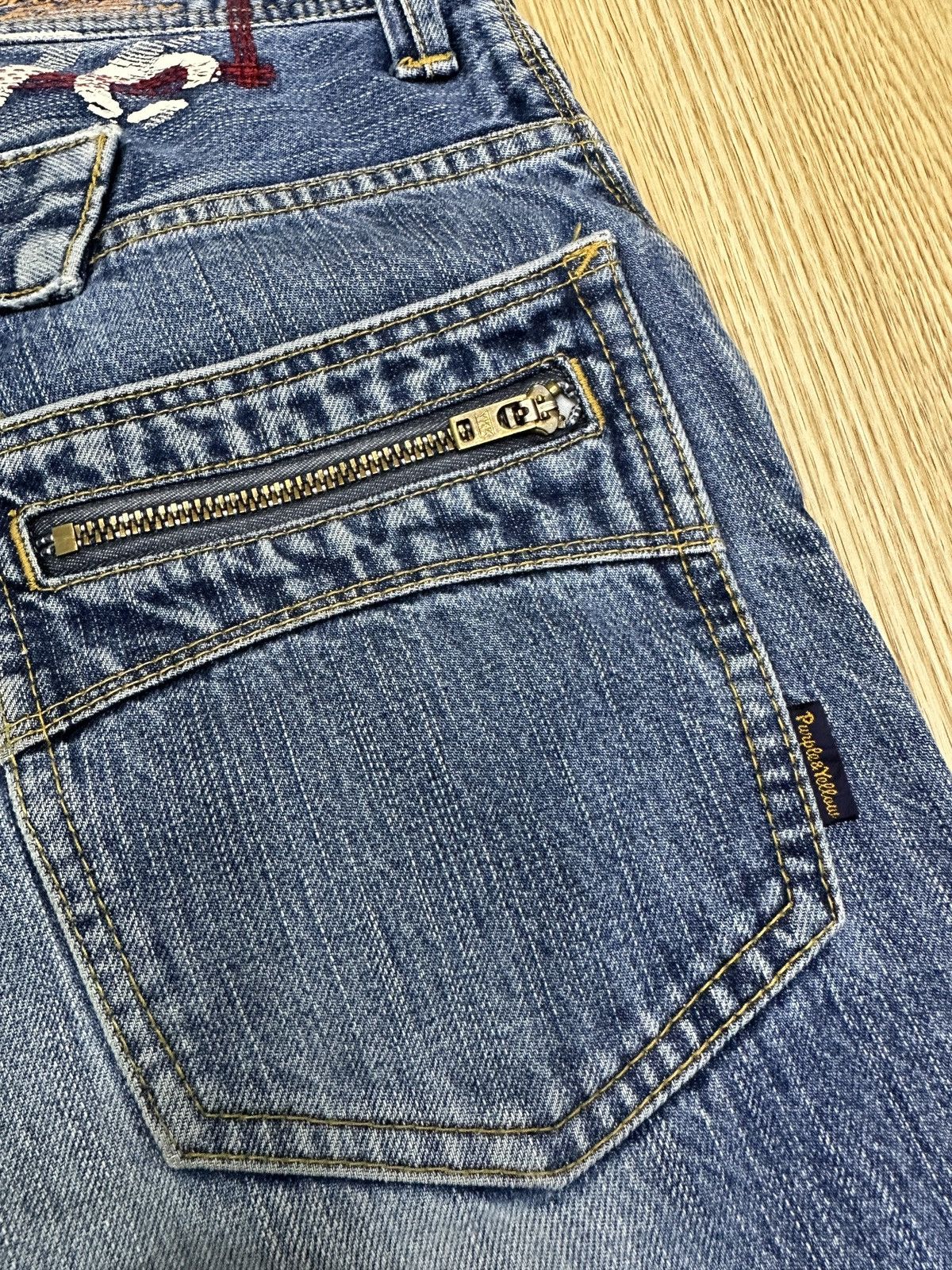 14th Addiction × Beauty Beast × If Six Was Nine Vintage PURPLE & YELLOW Flare Denim J669 Size US 32 / EU 48 - 8 Thumbnail