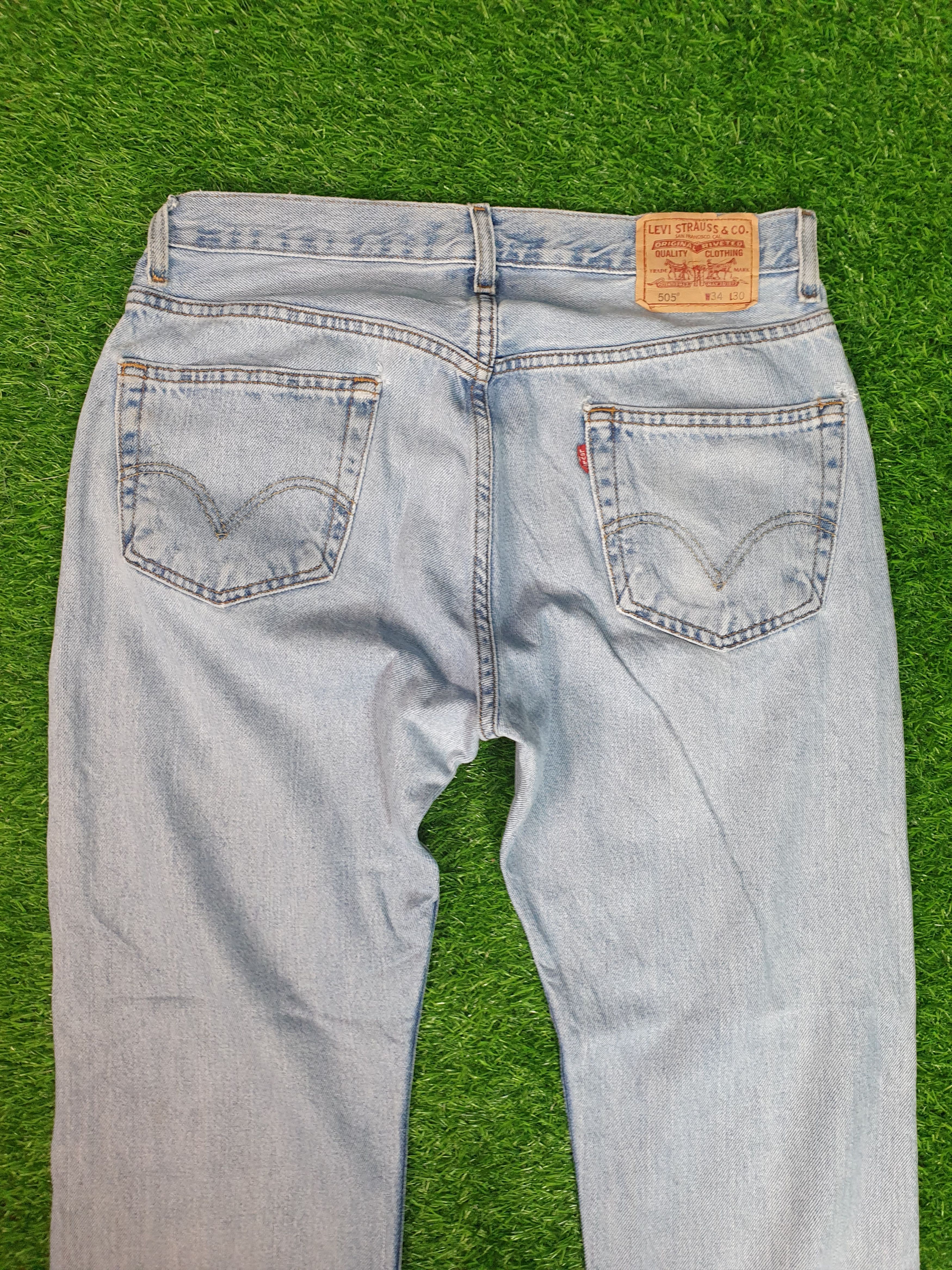 Levi's LEVIS 505 Light Wash Faded Rusty Stain 34X30 Jeans L0158 Size US 34 / EU 50 - 6 Thumbnail