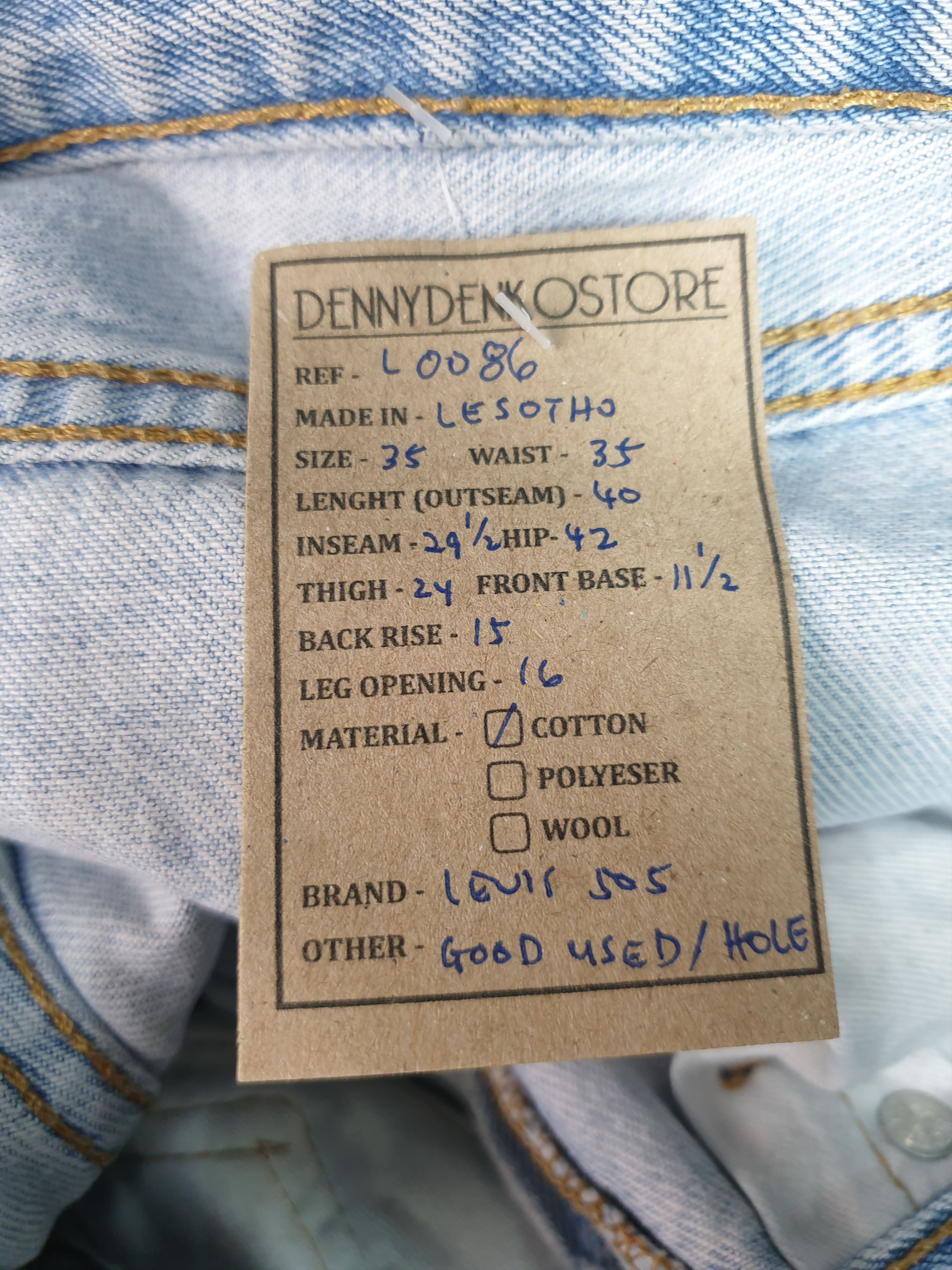 Levi's Vintage Clothing Vintage LEVIS 505 Faded Distressed Size 35X29.5 Jeans L0086 Size US 35 - 17 Thumbnail