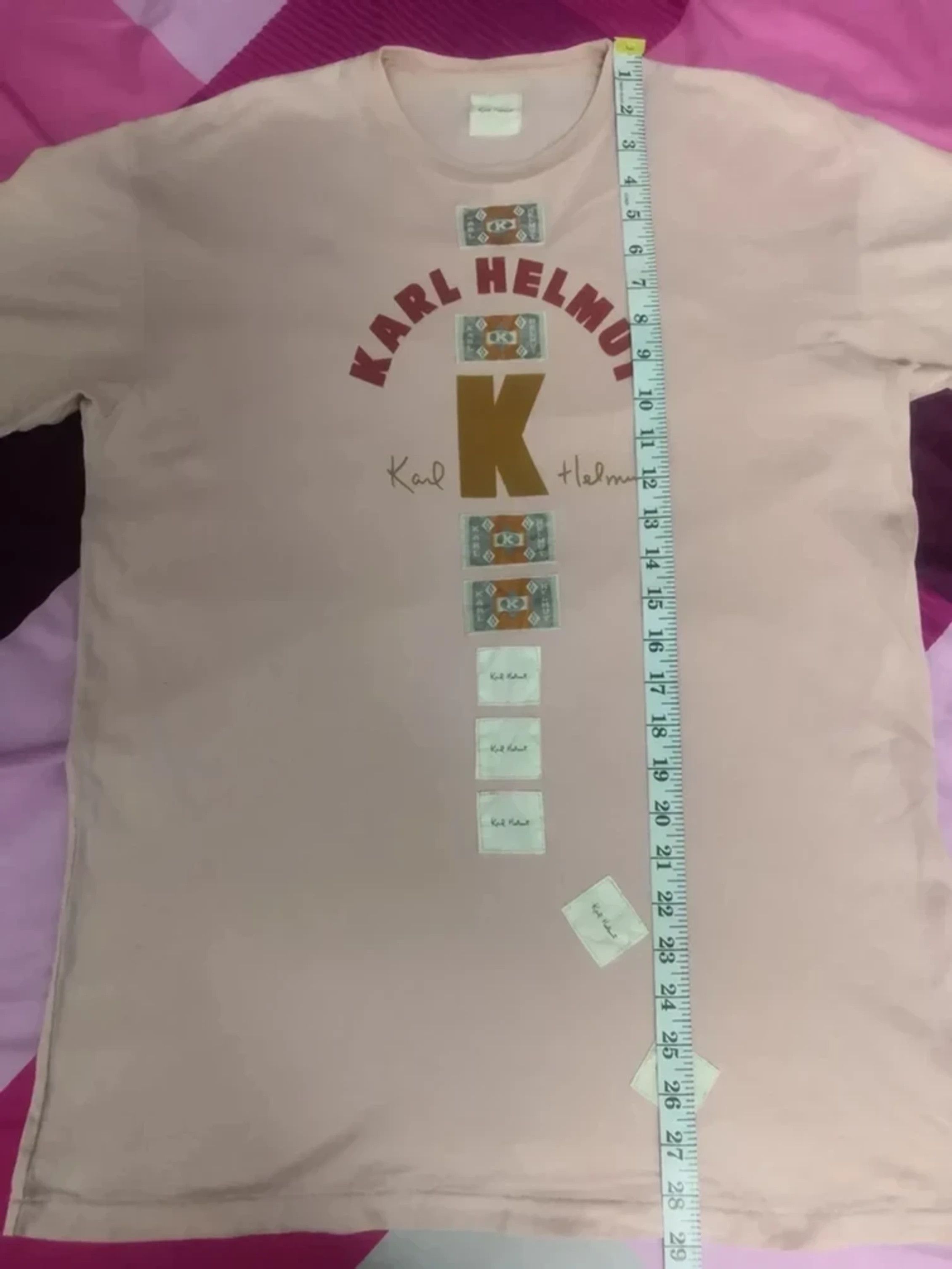 Japanese Brand Vintage Karl Helmut T Shirt Big Logo Spell Out Patches Size US L / EU 52-54 / 3 - 7 Thumbnail