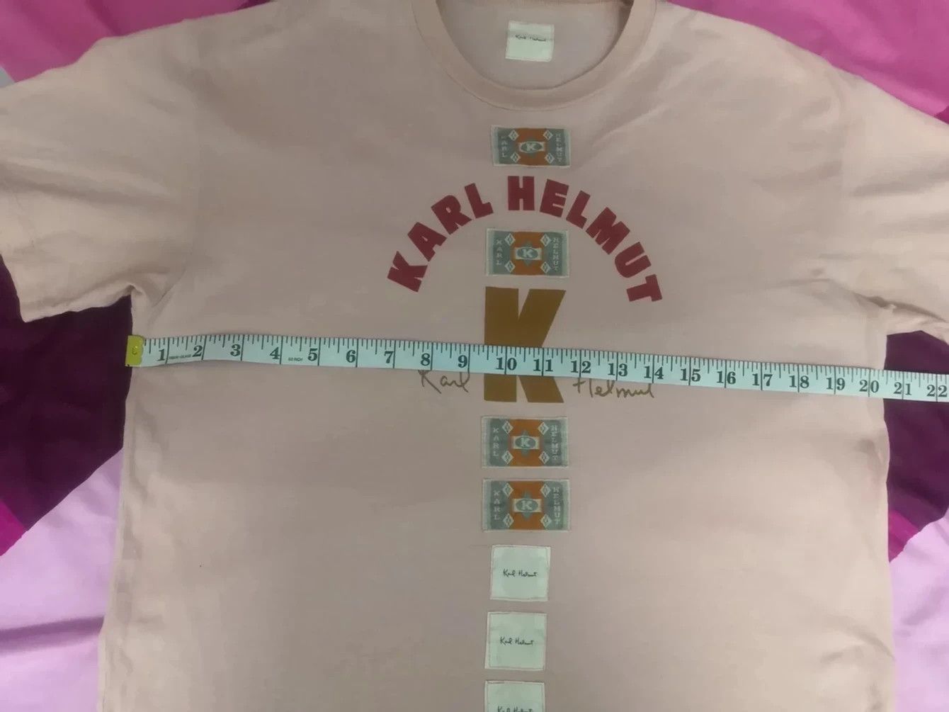 Japanese Brand Vintage Karl Helmut T Shirt Big Logo Spell Out Patches Size US L / EU 52-54 / 3 - 6 Thumbnail