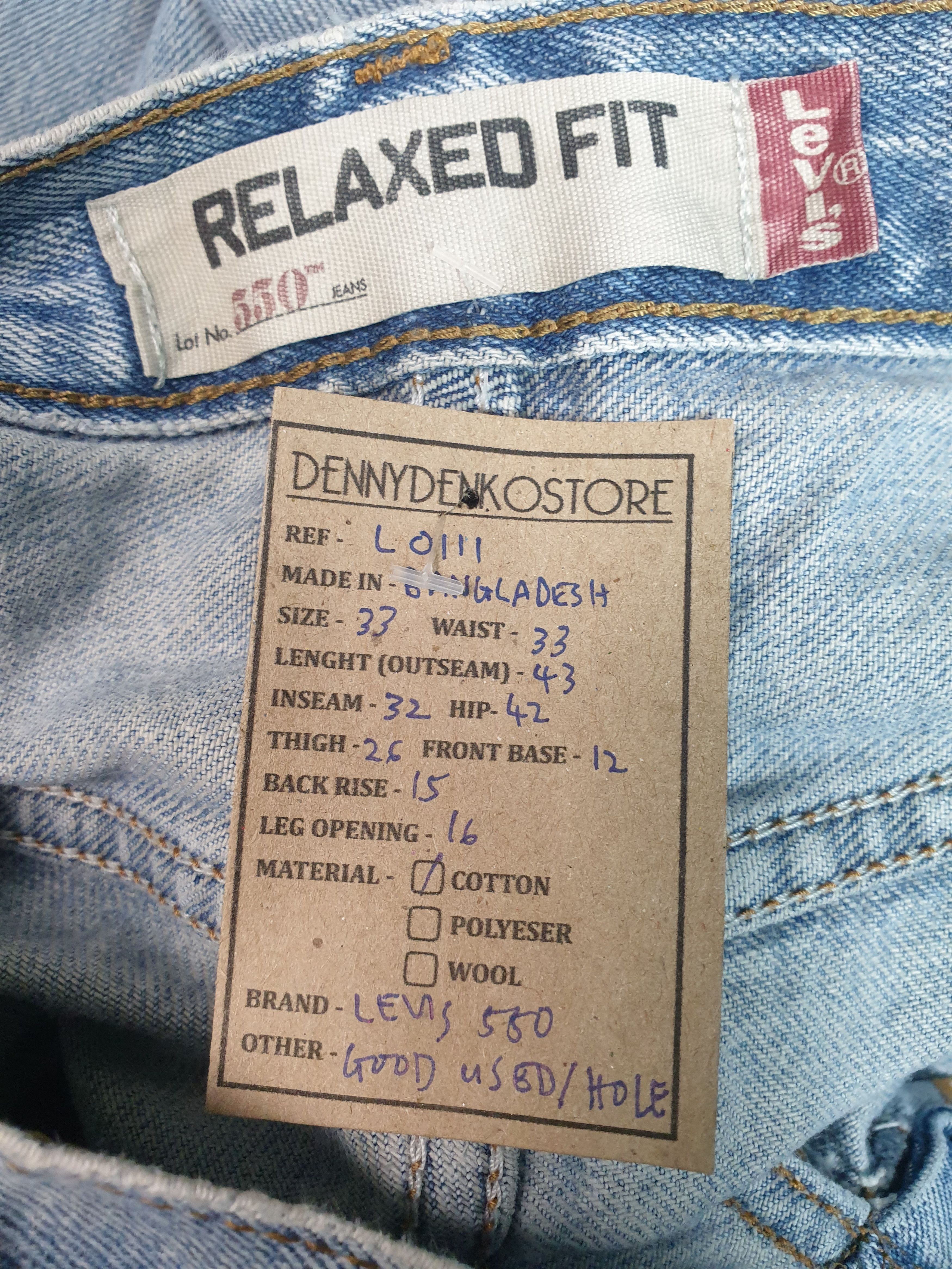 Levi's Vintage LEVIS 550 Sun Faded Distressed 33X32 Jeans L0111 Size US 33 - 14 Thumbnail