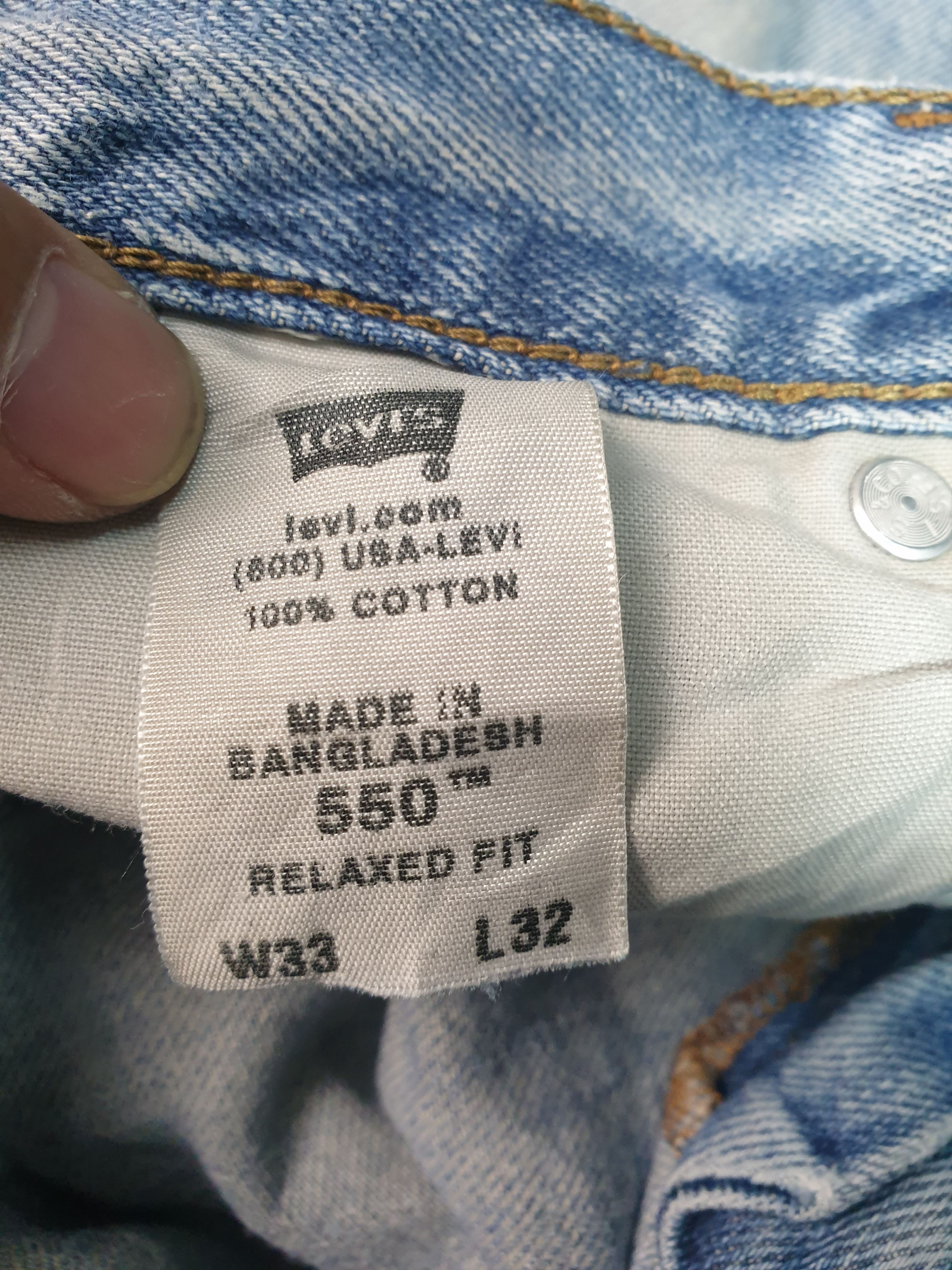 Levi's Vintage LEVIS 550 Sun Faded Distressed 33X32 Jeans L0111 Size US 33 - 13 Thumbnail
