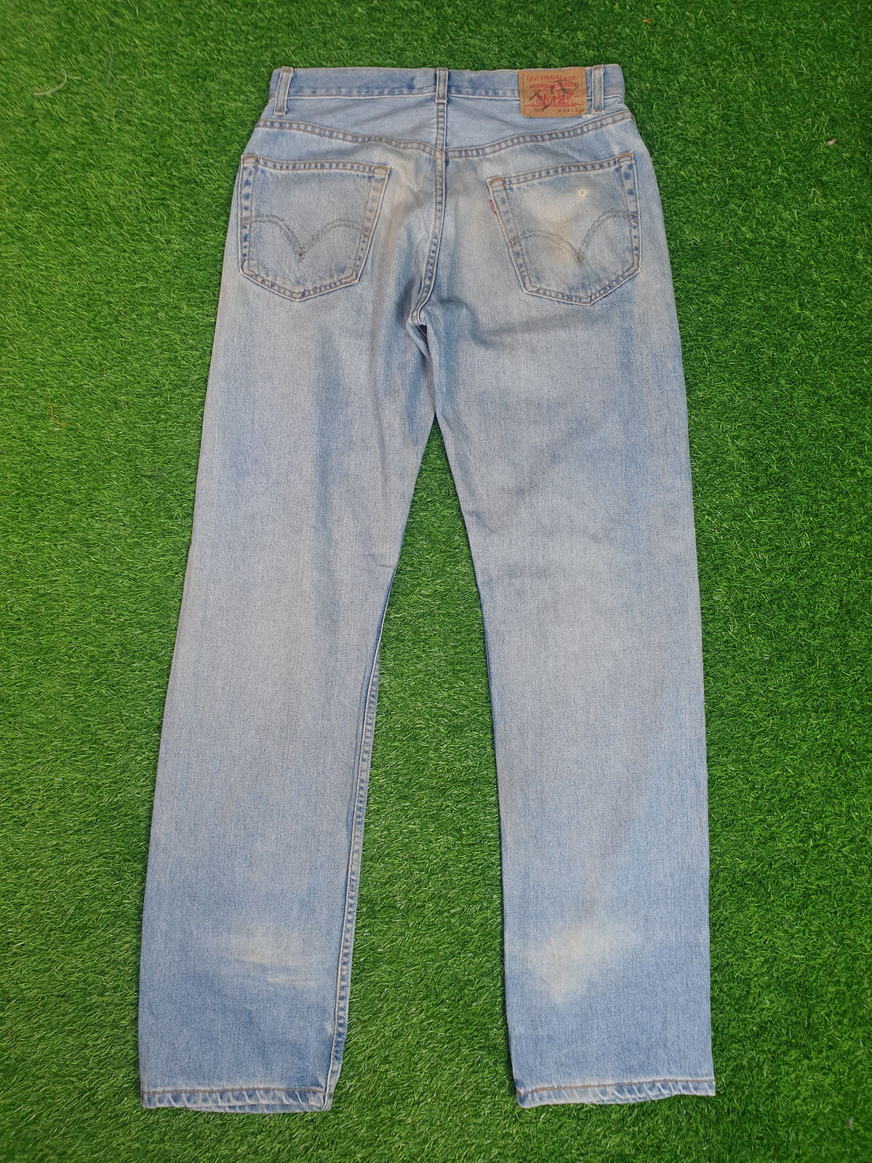 Levi's LEVIS 505 Light Wash Distressed Size 33X34 Jeans L0173 Size US 33 - 2 Thumbnail