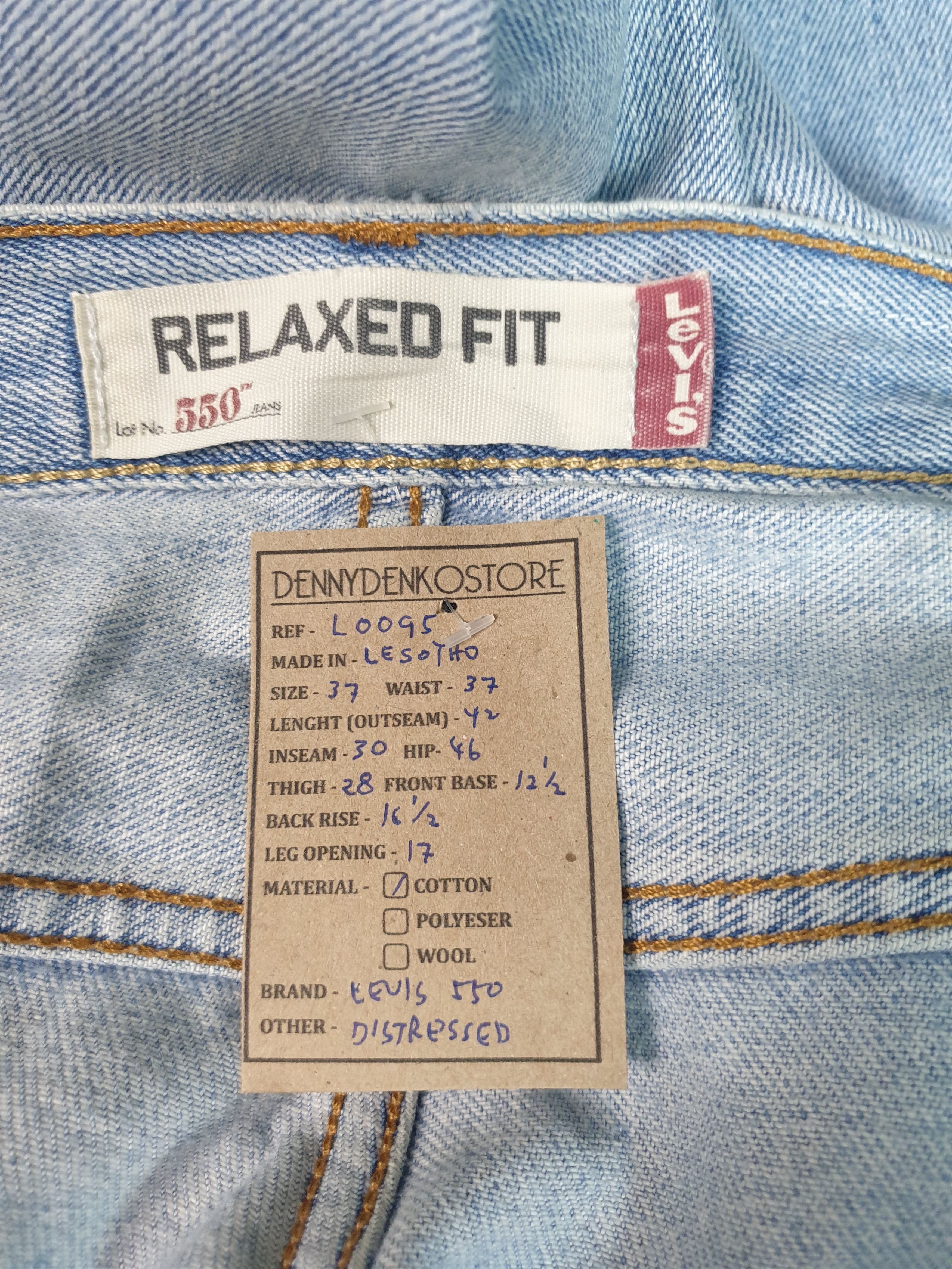 Levi's Vintage LEVIS 550 Sun Faded Distressed 37X30 Jeans L0095 Size US 37 - 13 Thumbnail