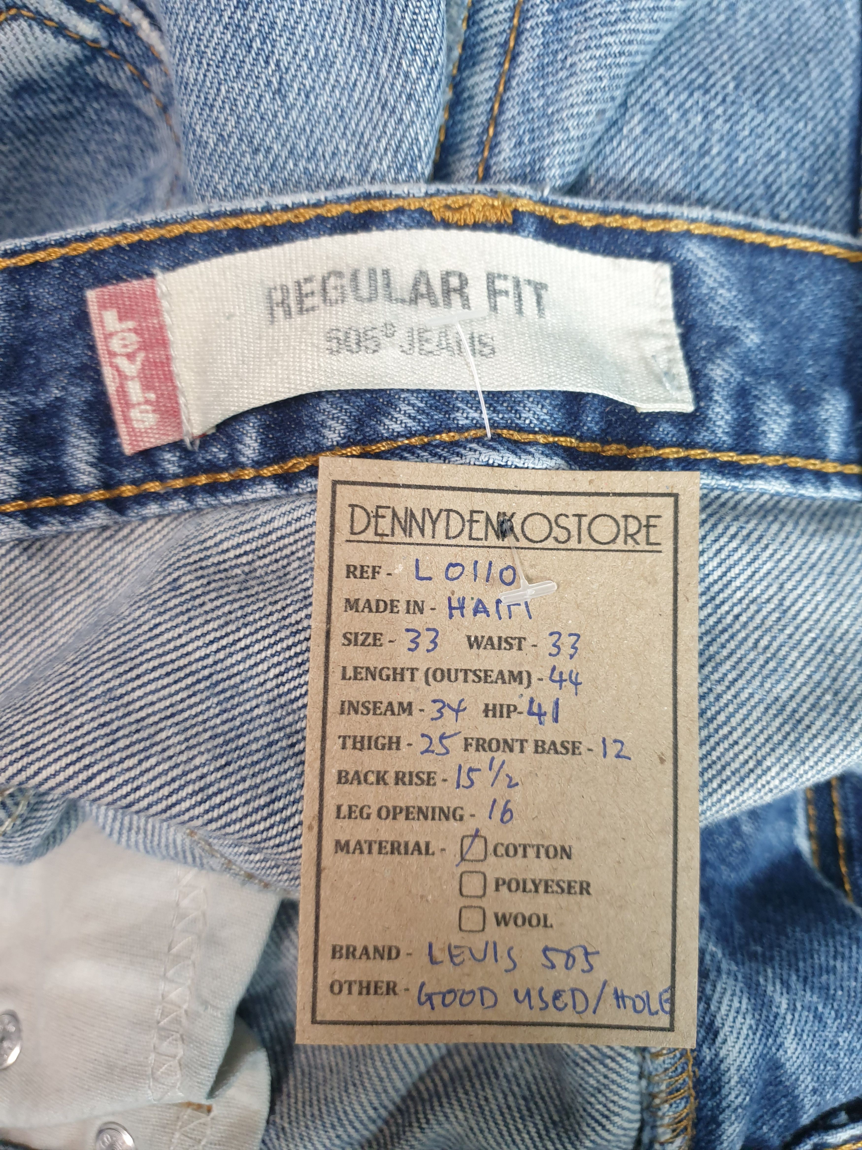 Levi's Vintage LEVIS 505 Sun Faded Stone Wash 33X34 Jeans L0110 Size US 33 - 12 Thumbnail