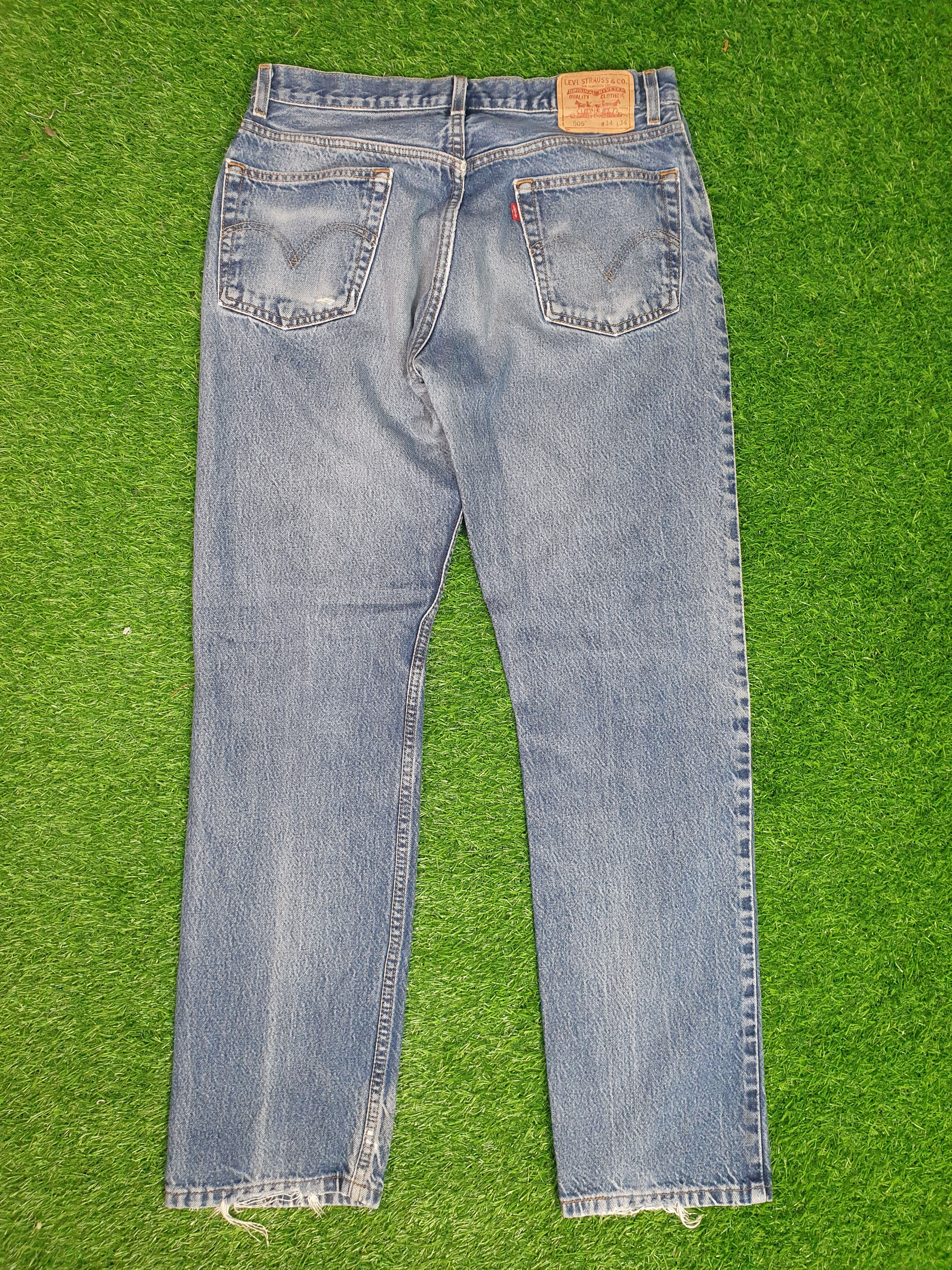 image of Vintage Levis 505 Sun Faded Stone Wash 33X34 Jeans L0110 in Blue, Men's