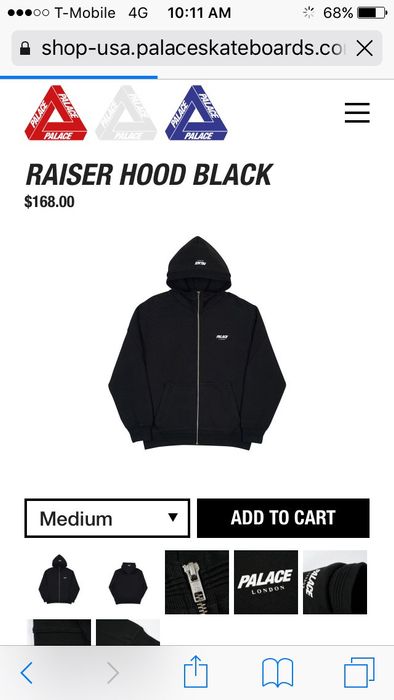 Palace Raiser Black Hood | Grailed