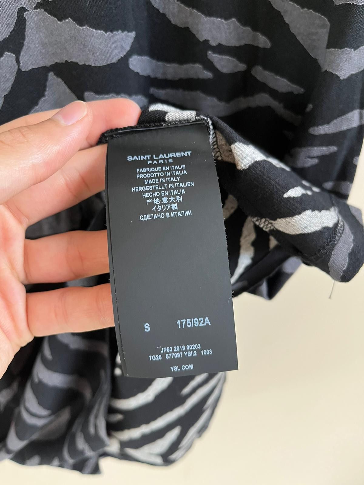 Saint Laurent Paris Zebra Tee, SS in Black / Grey Size US S / EU 44-46 / 1 - 7 Thumbnail