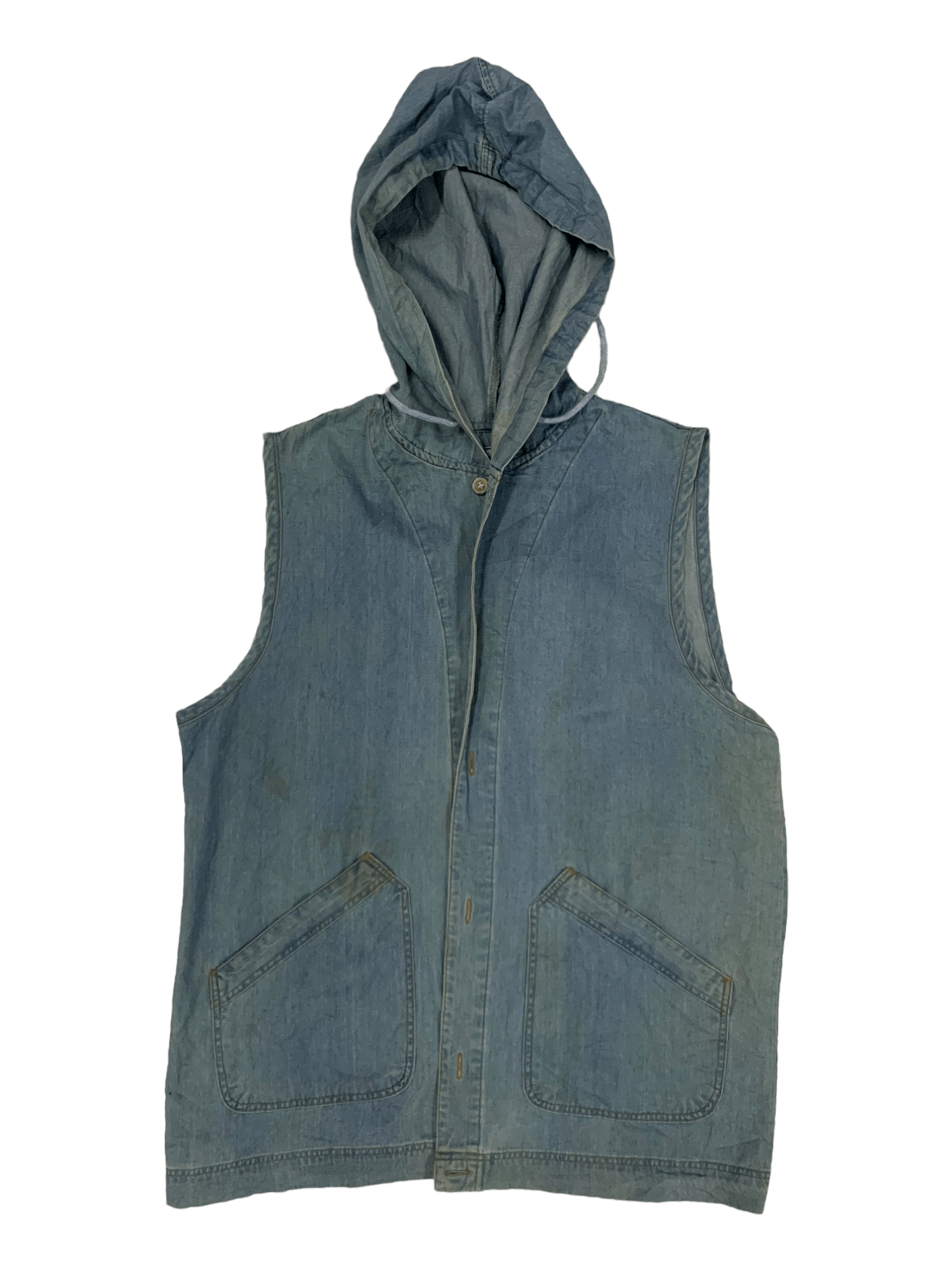 Japanese Brand Vintage Bobson Faded Hooded Vest Size US M / EU 48-50 / 2 - 1 Thumbnail