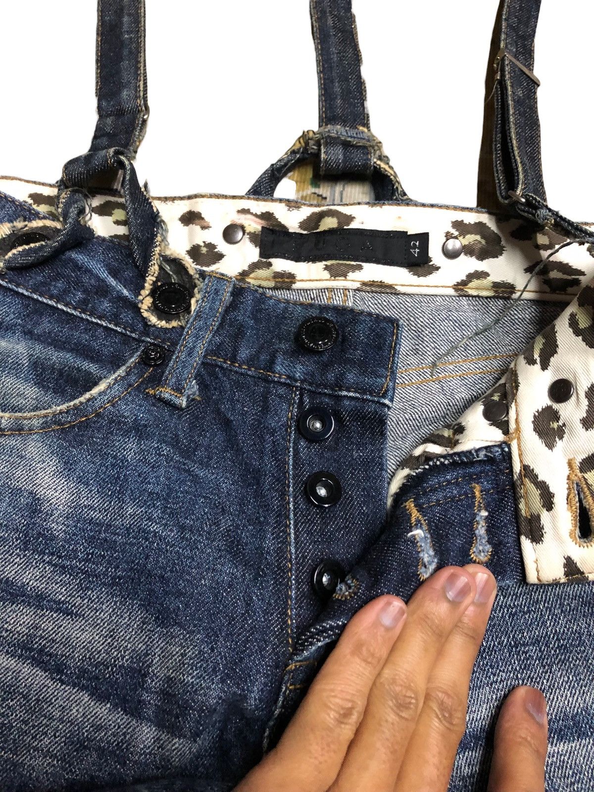 GOSTAR DE FUGA × Japanese Brand FLARED⚡️FUGA JAPAN WASHED BLUE DENIM WITH SUSPENDER Size 28" / US 6 / IT 42 - 4 Thumbnail
