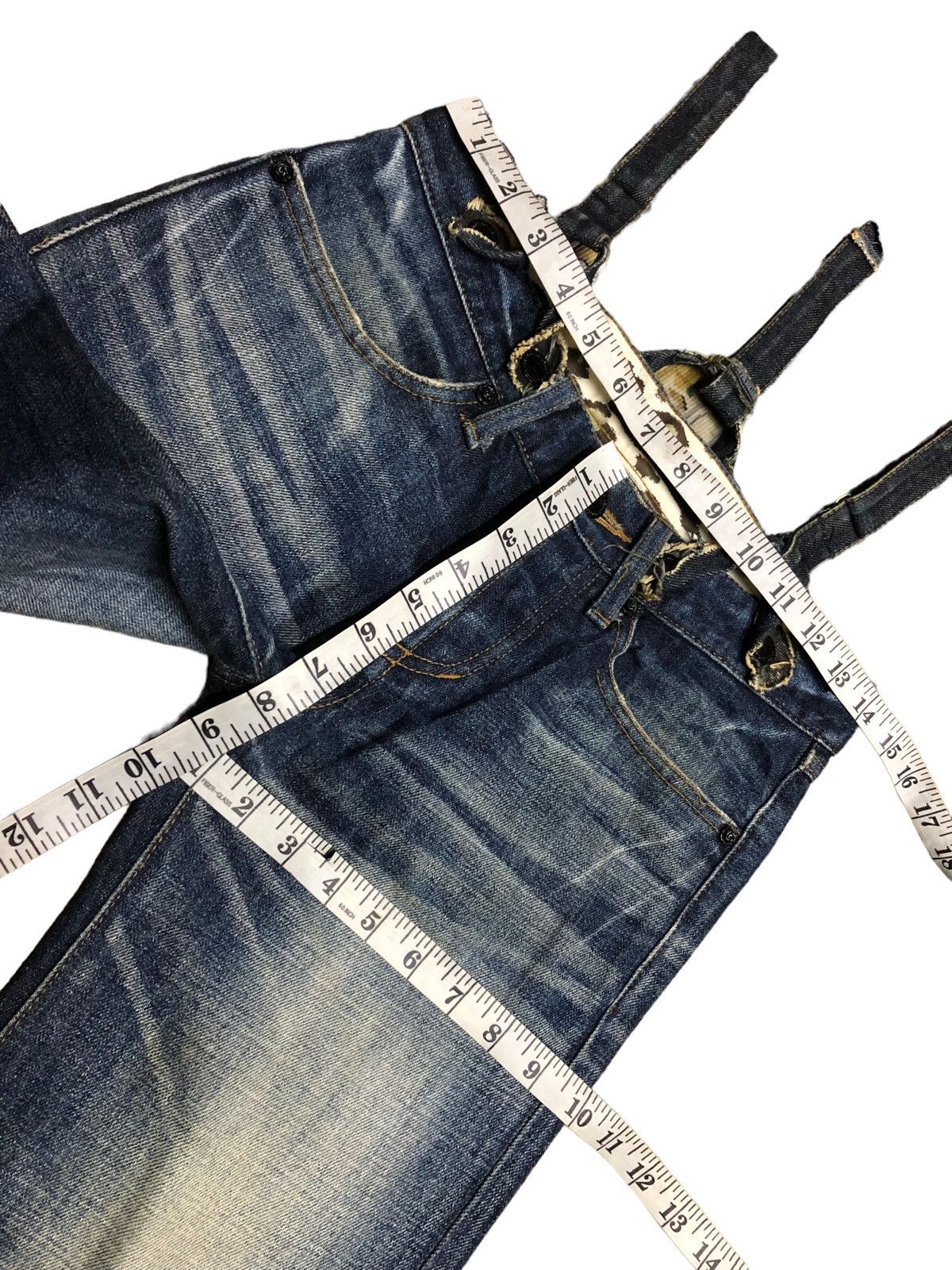 GOSTAR DE FUGA × Japanese Brand FLARED⚡️FUGA JAPAN WASHED BLUE DENIM WITH SUSPENDER Size 28" / US 6 / IT 42 - 10 Thumbnail