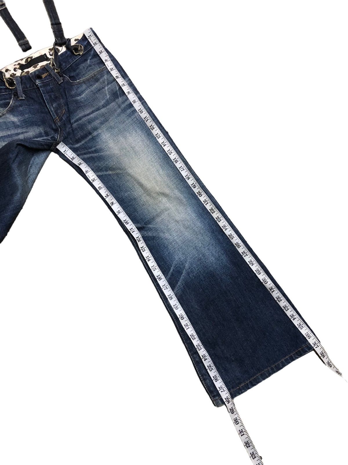 GOSTAR DE FUGA × Japanese Brand FLARED⚡️FUGA JAPAN WASHED BLUE DENIM WITH SUSPENDER Size 28" / US 6 / IT 42 - 8 Thumbnail