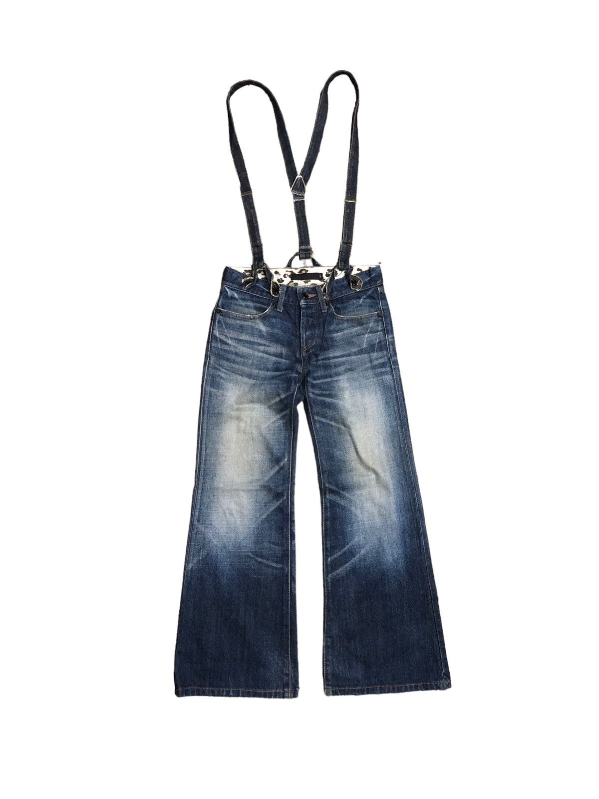 GOSTAR DE FUGA × Japanese Brand FLARED⚡️FUGA JAPAN WASHED BLUE DENIM WITH SUSPENDER Size 28" / US 6 / IT 42 - 1 Thumbnail