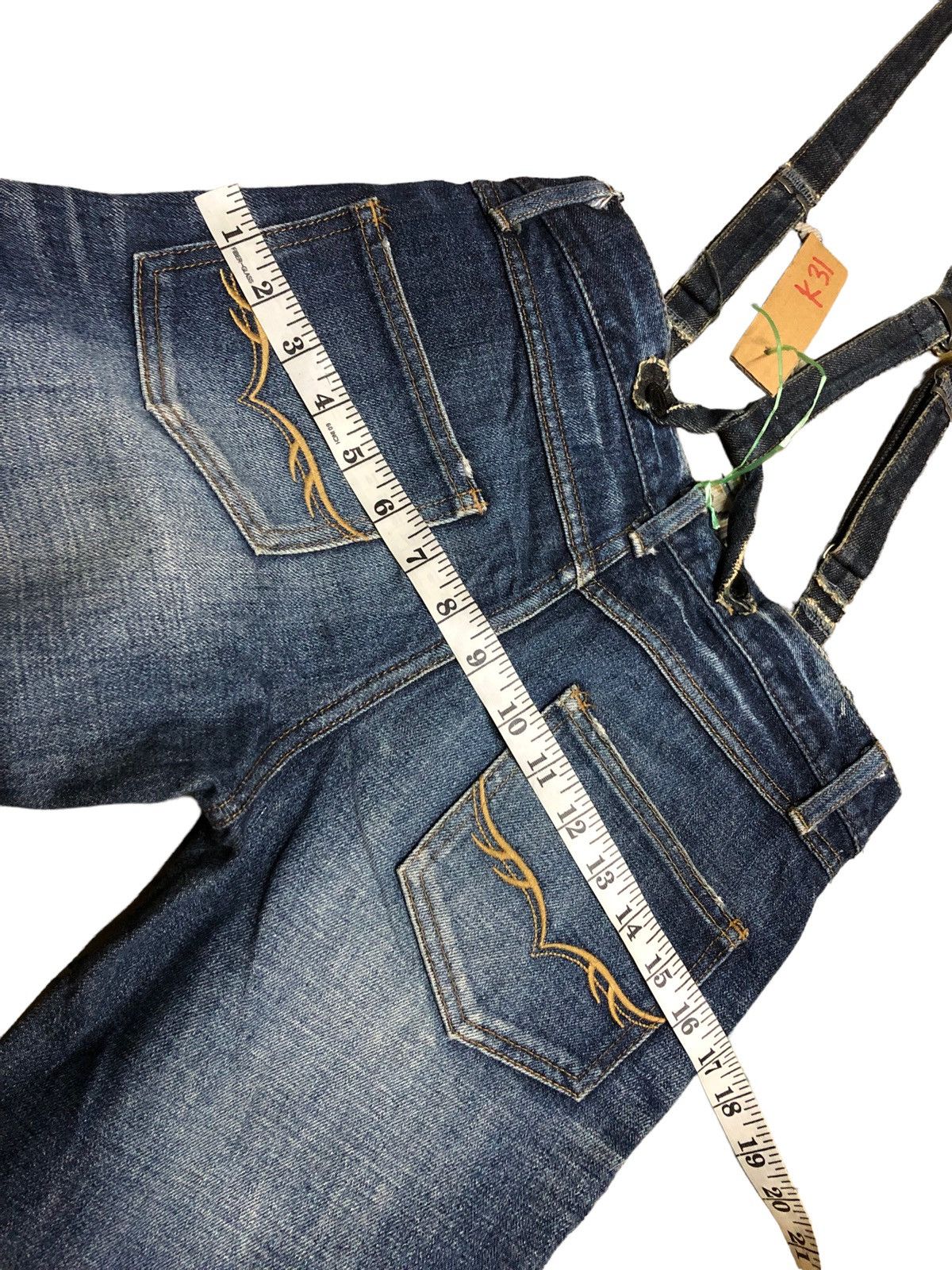 GOSTAR DE FUGA × Japanese Brand FLARED⚡️FUGA JAPAN WASHED BLUE DENIM WITH SUSPENDER Size 28" / US 6 / IT 42 - 7 Thumbnail