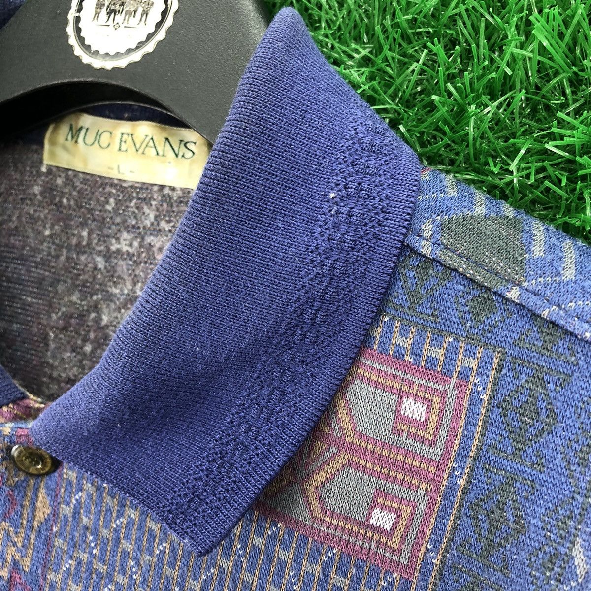Aran Isles Knitwear Vintage 90's Knit Polo Shirt Single Pocket by Muc Evans Size US L / EU 52-54 / 3 - 8 Thumbnail