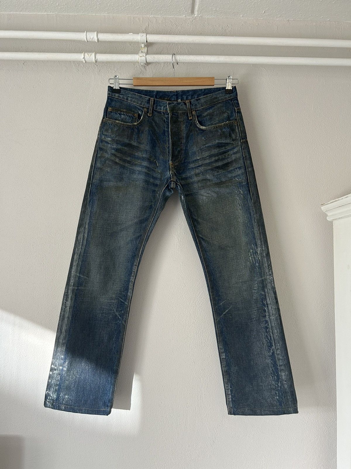 image of Dior Aw2003 Luster Denim Jeans in Blue, Men's (Size 29)