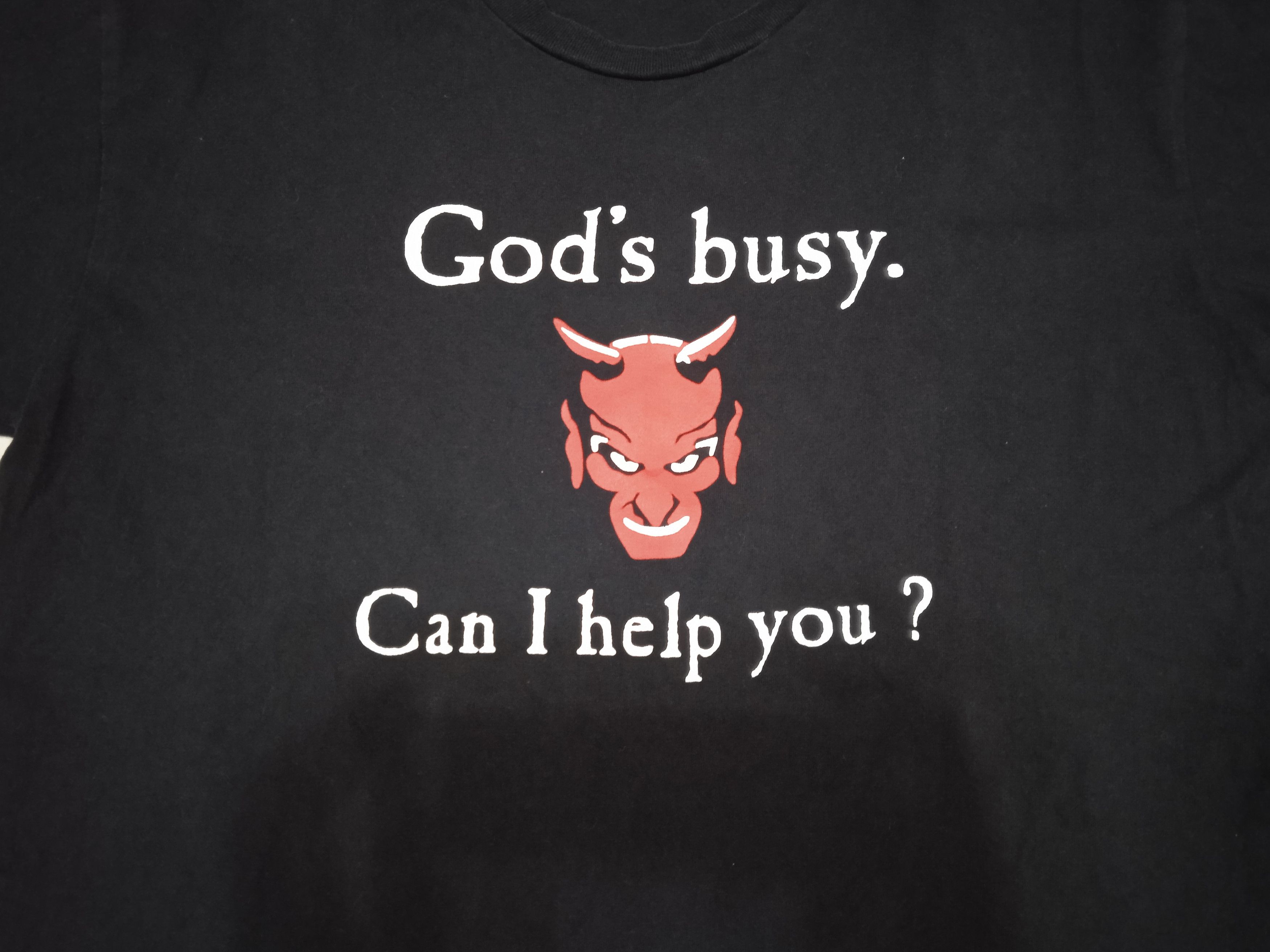 Vintage God is Busy T-Shirt Size US L / EU 52-54 / 3 - 4 Thumbnail