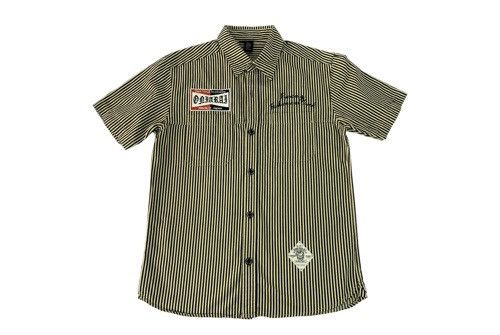 image of Over The Stripes 90's Hype Oniarai Visual Hickory Shirt Button Up Worker, Men's (Size Medium)