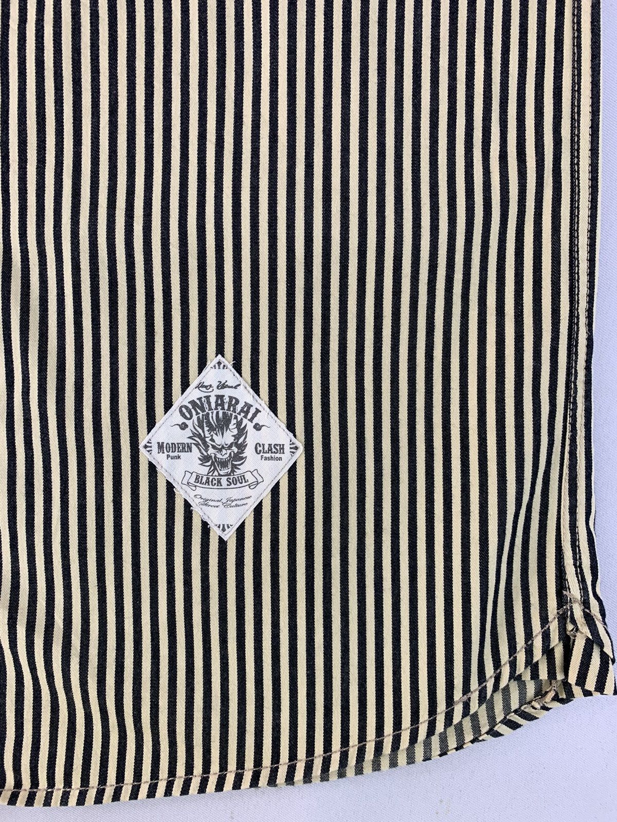 Japanese Brand 90s Hype Oniarai Visual Hickory Shirt Denim Worker Size US M / EU 48-50 / 2 - 8 Thumbnail