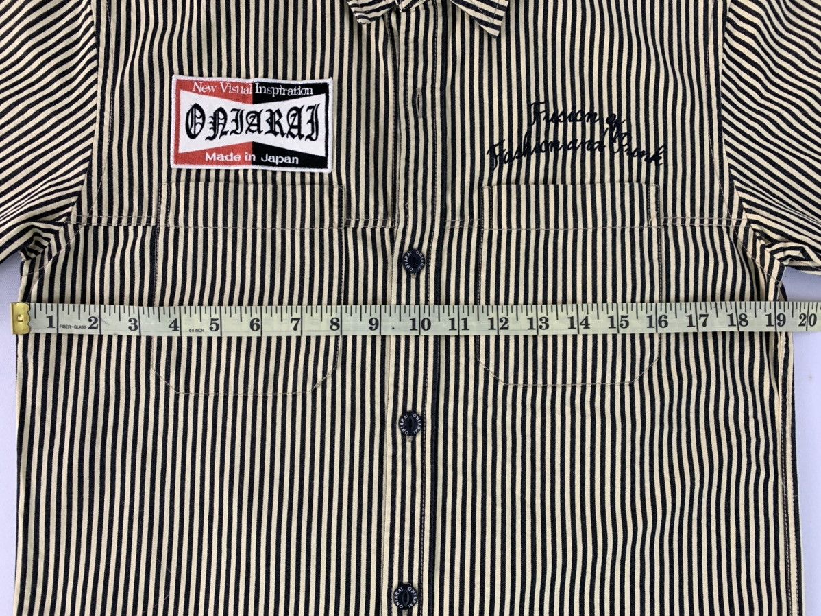 Japanese Brand 90s Hype Oniarai Visual Hickory Shirt Denim Worker Size US M / EU 48-50 / 2 - 9 Thumbnail