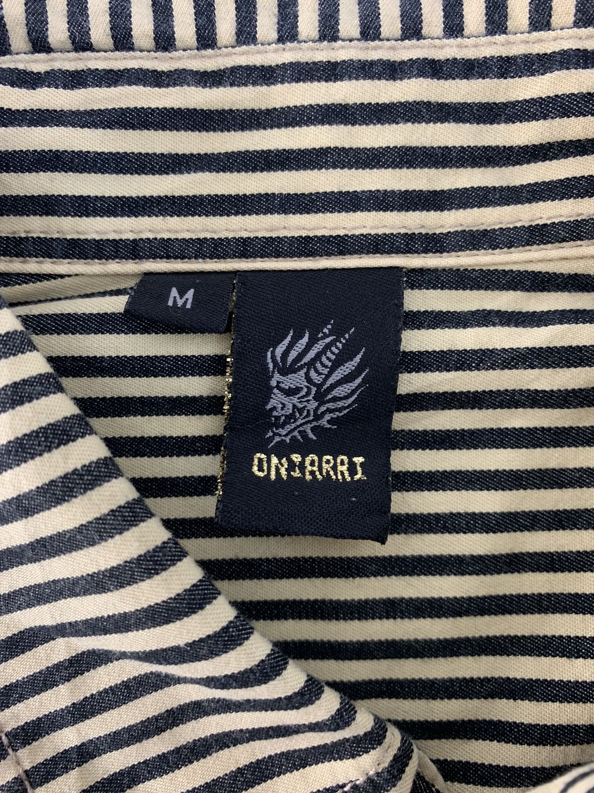 Japanese Brand 90s Hype Oniarai Visual Hickory Shirt Denim Worker Size US M / EU 48-50 / 2 - 5 Thumbnail