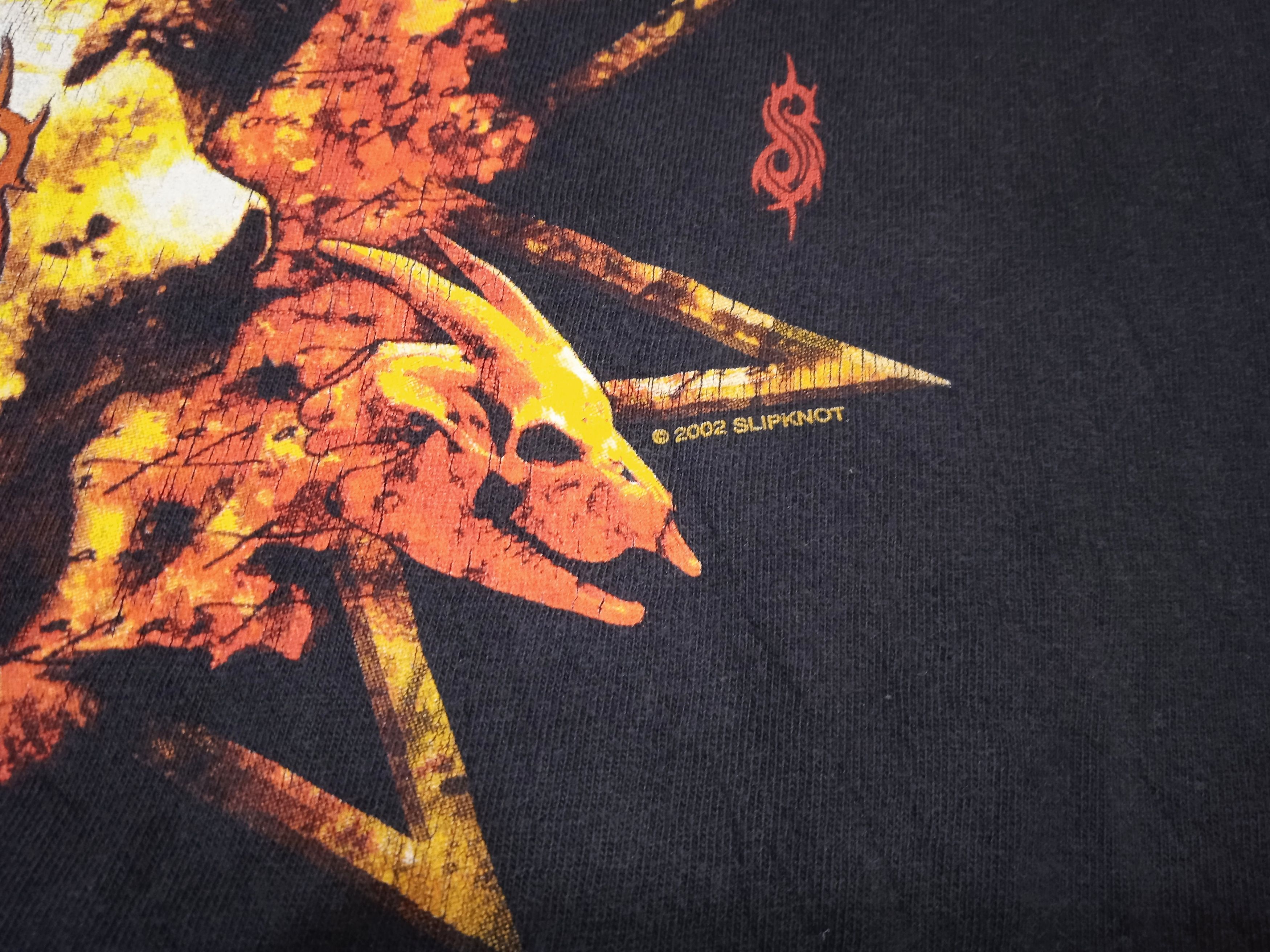 Vintage Vintage 00s Slipknot 2002 Band T-Shirt Size US L / EU 52-54 / 3 - 4 Thumbnail