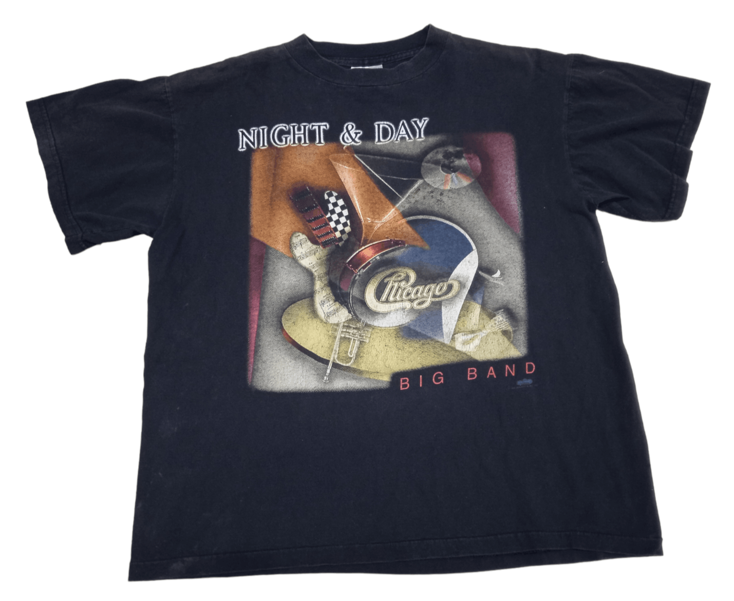 image of Band Tees x Vintage 90's Chicago Night And Day T Shirt in Black, Men's (Size Large)