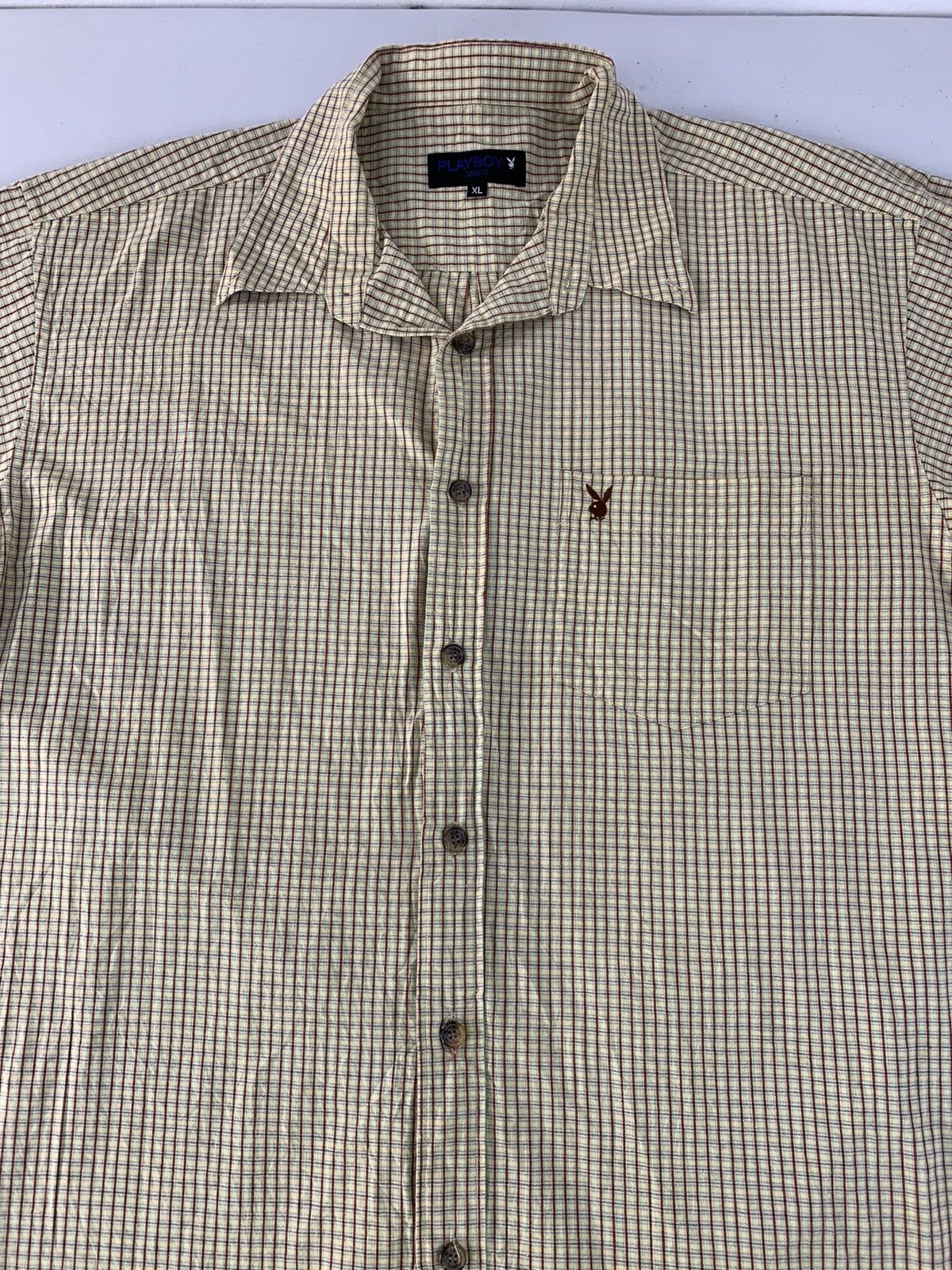 Playboy 90s Playboy Plaid Mini Checked Single Pocket Button Up Shirt Size US XL / EU 56 / 4 - 2 Thumbnail
