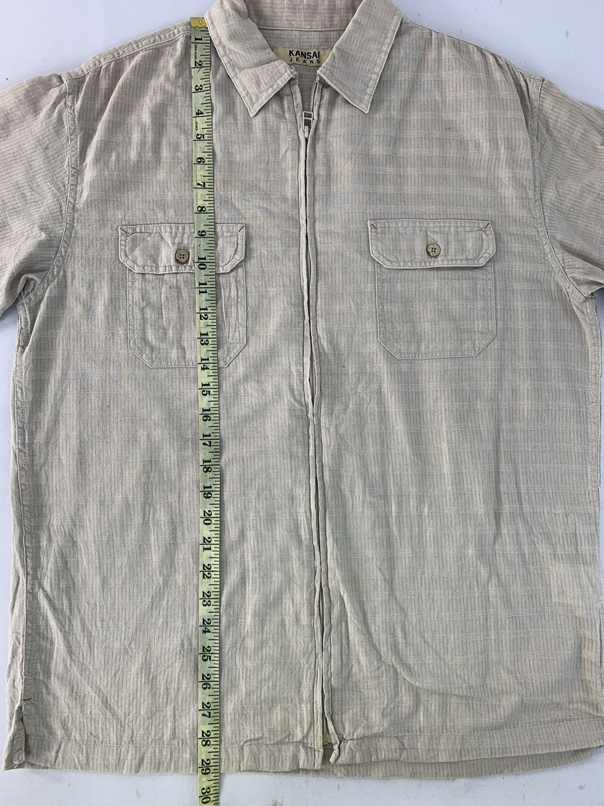 Kansai Yamamoto Hype Kansai Jeans Kansai Yamamoto Striped Zipper Shirt Size US XL / EU 56 / 4 - 8 Thumbnail