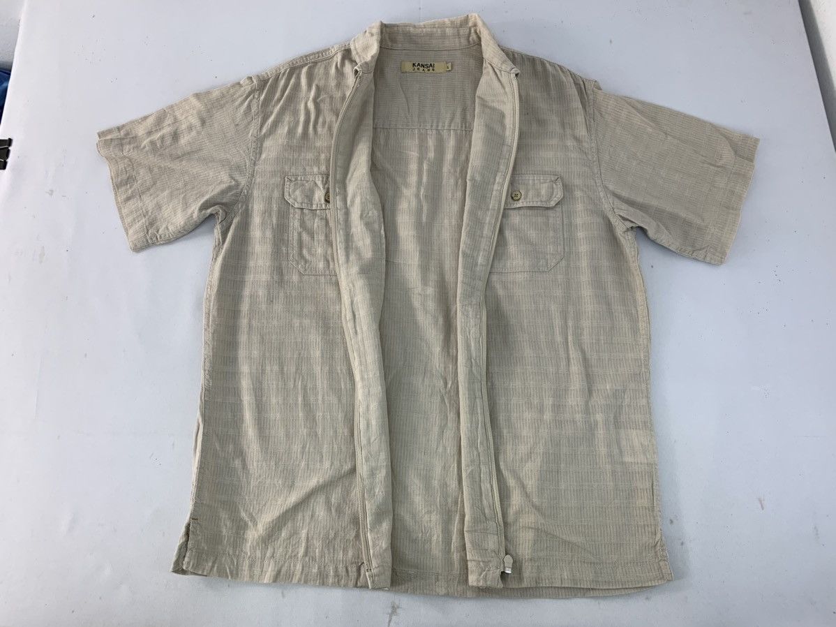 Kansai Yamamoto Hype Kansai Jeans Kansai Yamamoto Striped Zipper Shirt Size US XL / EU 56 / 4 - 4 Thumbnail