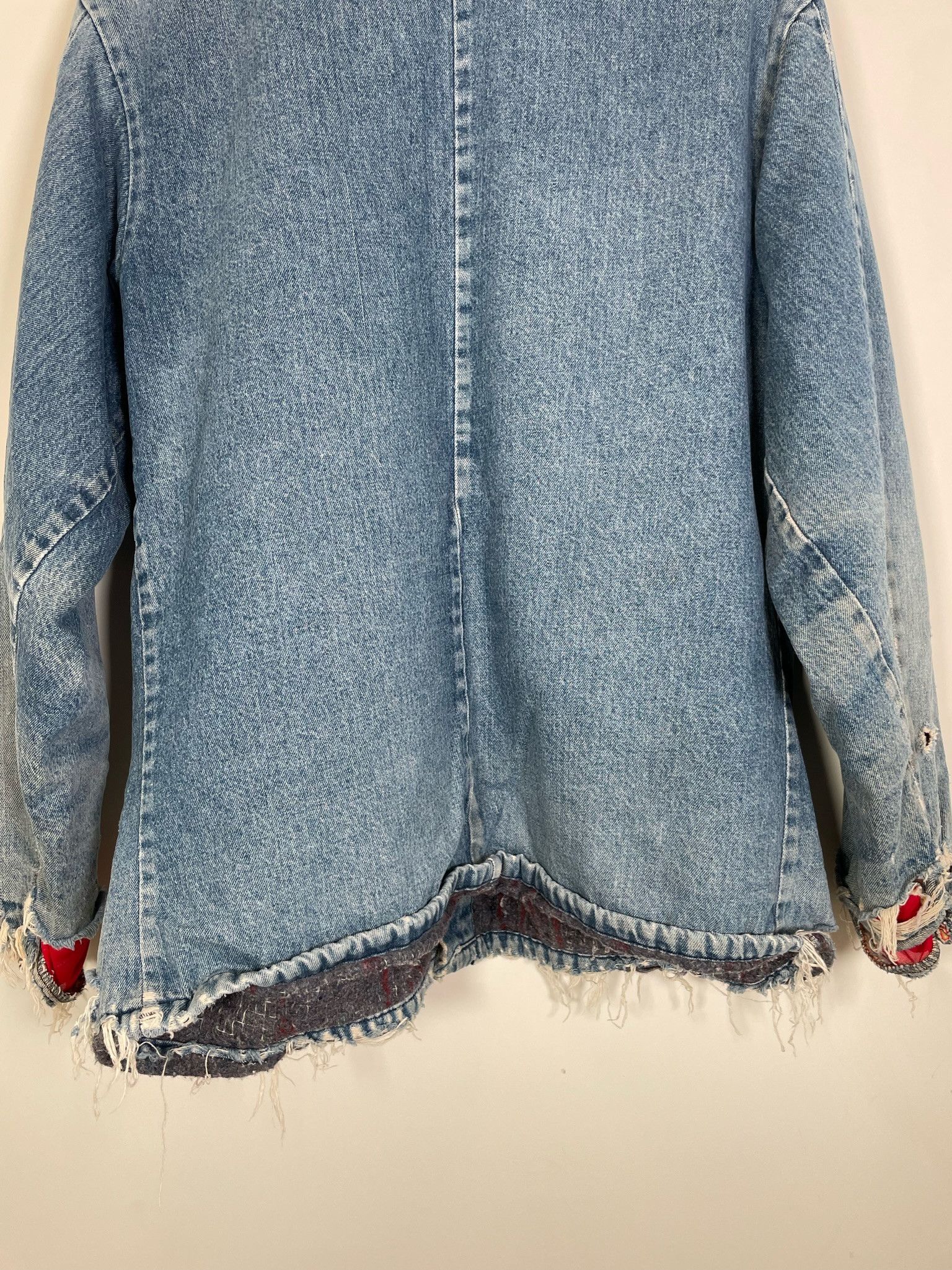 Vintage 🚭1960's VINTAGE🚭BANDANA REPAIR DENIM FARMER JACKET Size US L / EU 52-54 / 3 - 9 Thumbnail