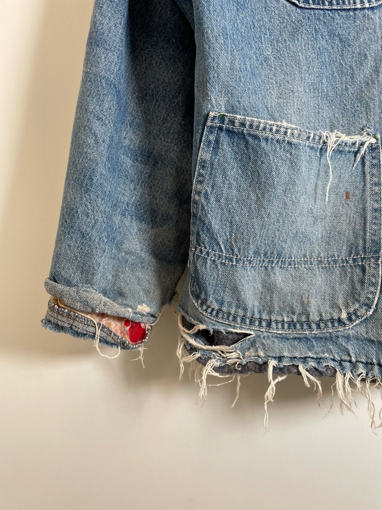 Vintage 🚭1960's VINTAGE🚭BANDANA REPAIR DENIM FARMER JACKET Size US L / EU 52-54 / 3 - 3 Thumbnail