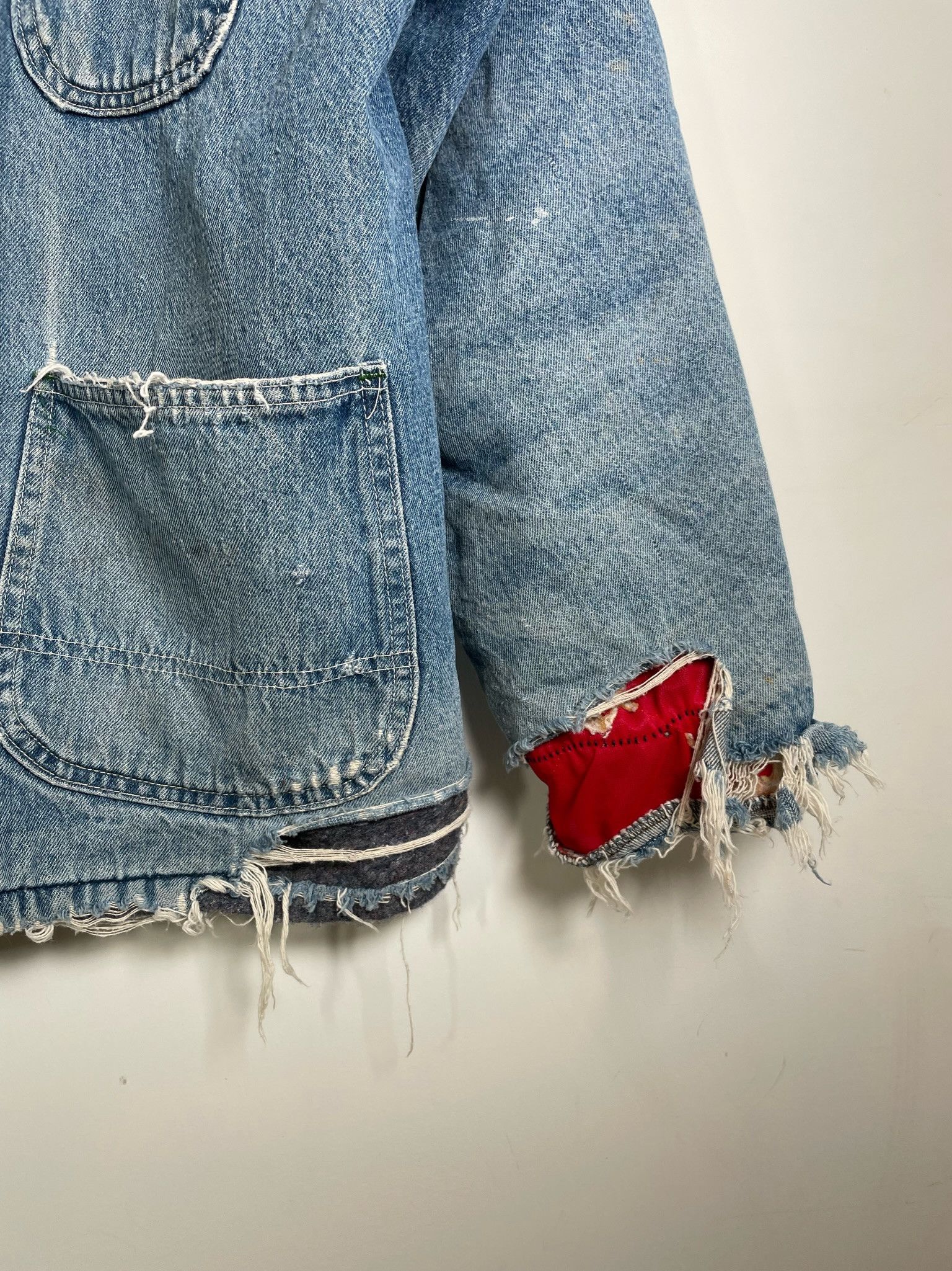 Vintage 🚭1960's VINTAGE🚭BANDANA REPAIR DENIM FARMER JACKET Size US L / EU 52-54 / 3 - 2 Thumbnail