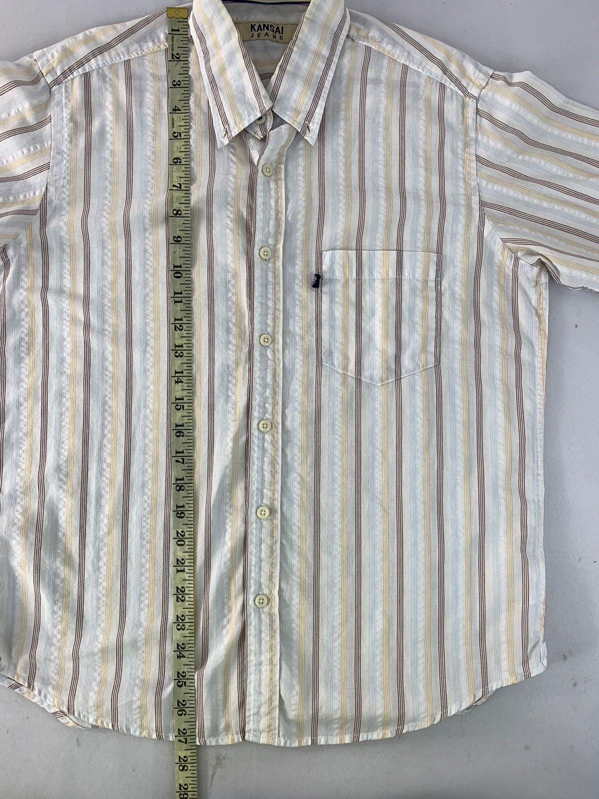 Kansai Yamamoto Hype Kansai Jeans Kansai Yamamoto Striped Button Up Shirt Size US L / EU 52-54 / 3 - 7 Thumbnail