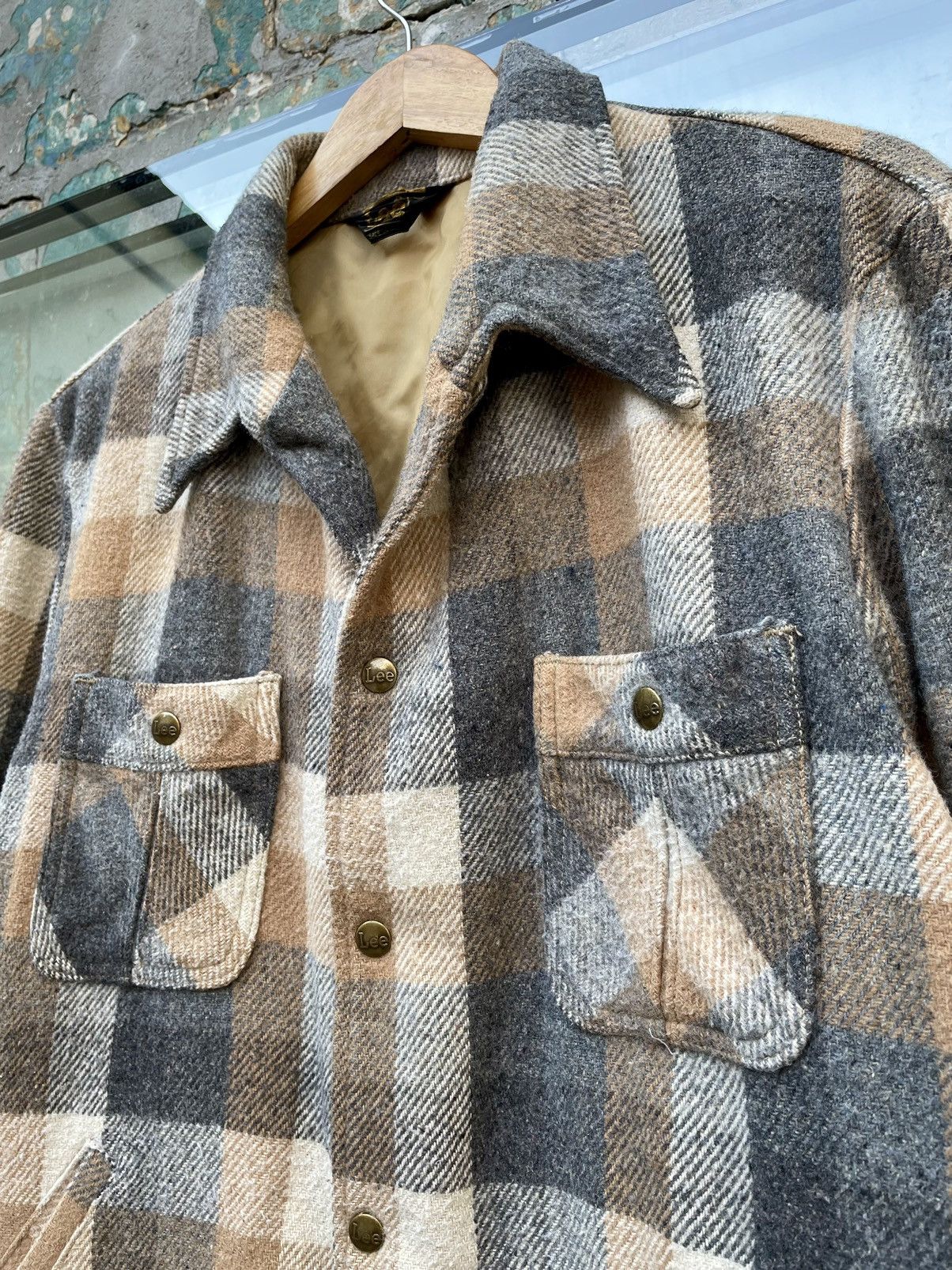 Flannel × Lee × Vintage Vintage Lee Wool Nylon Shirt Original Fit Made in USA Size US L / EU 52-54 / 3 - 4 Thumbnail