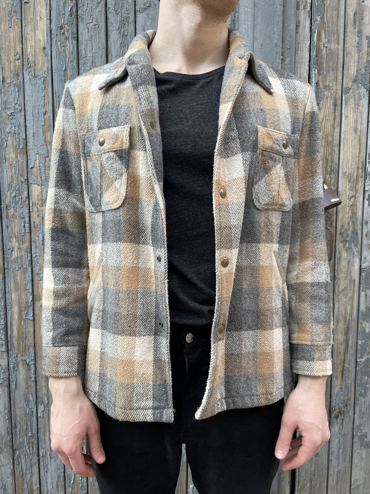 Flannel × Lee × Vintage Vintage Lee Wool Nylon Shirt Original Fit Made in USA Size US L / EU 52-54 / 3 - 7 Thumbnail