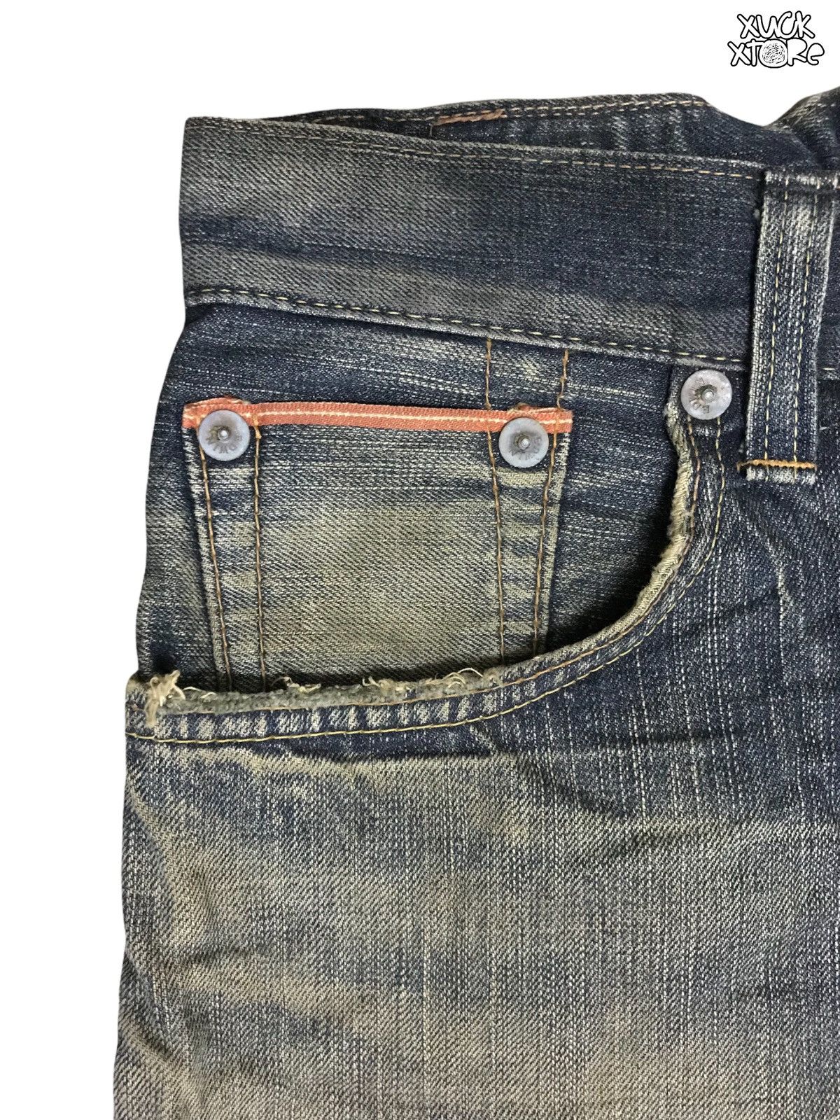 Edwin Distressed EDWIN 505 V Selvedge Jeans 31 JAPAN Size US 31 - 3 Thumbnail