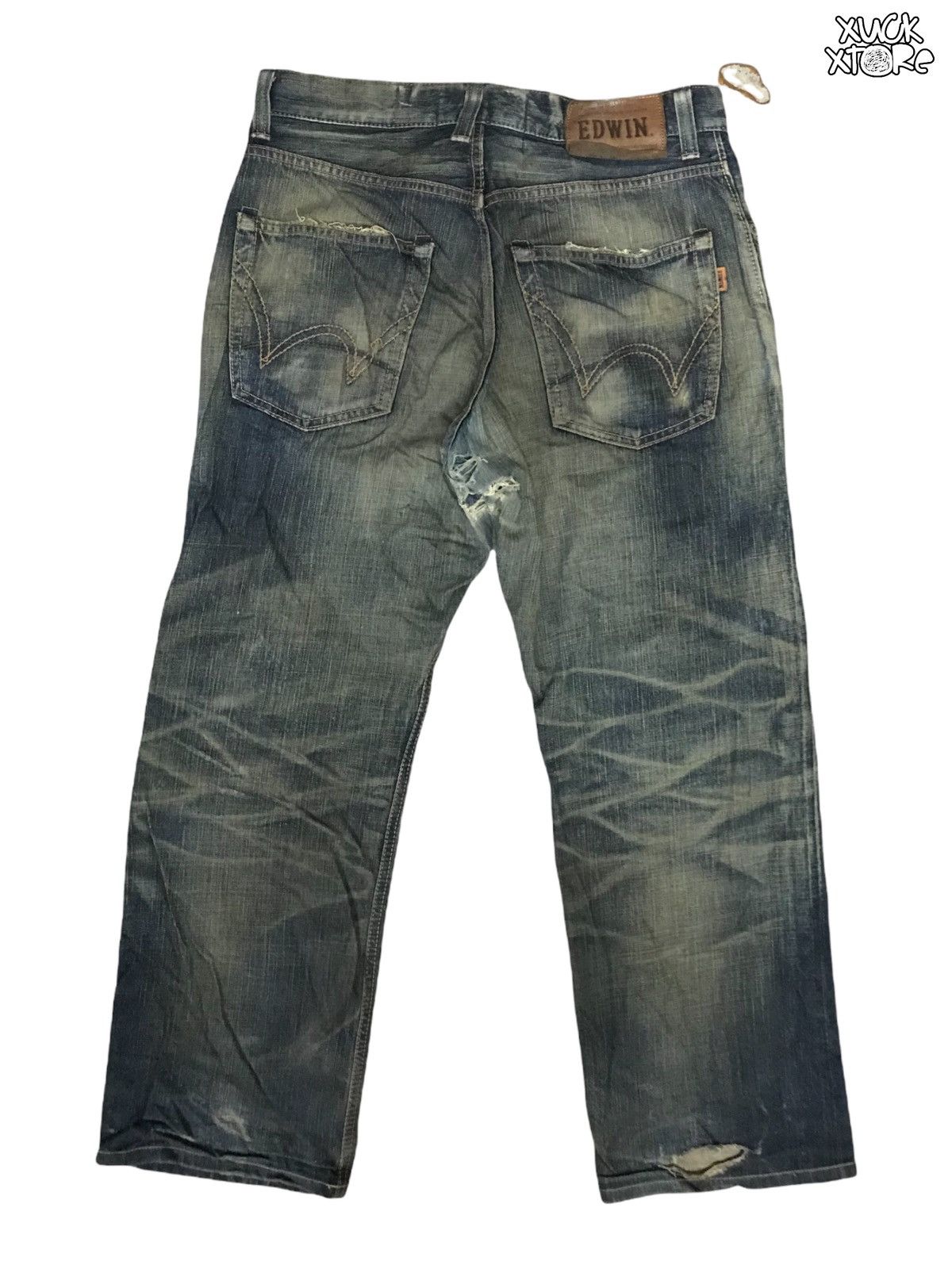Edwin Distressed EDWIN 505 V Selvedge Jeans 31 JAPAN Size US 31 - 2 Thumbnail
