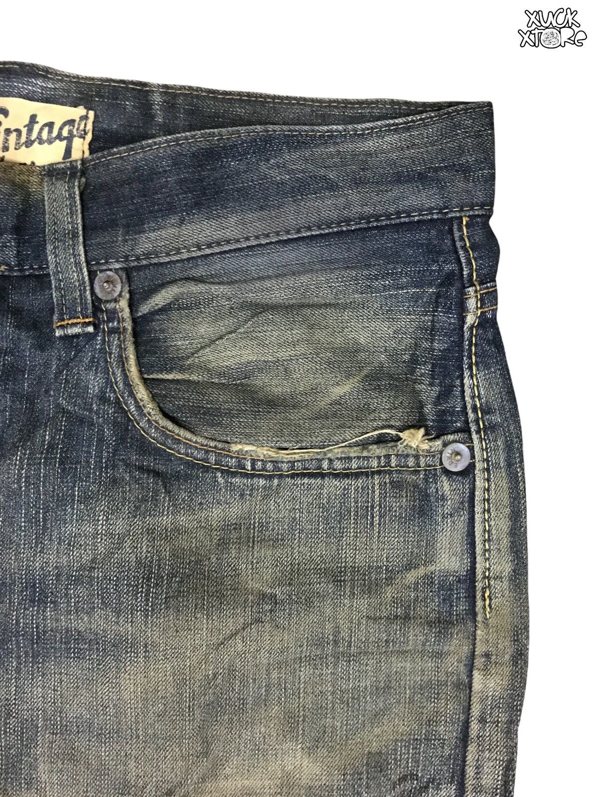 Edwin Distressed EDWIN 505 V Selvedge Jeans 31 JAPAN Size US 31 - 4 Thumbnail