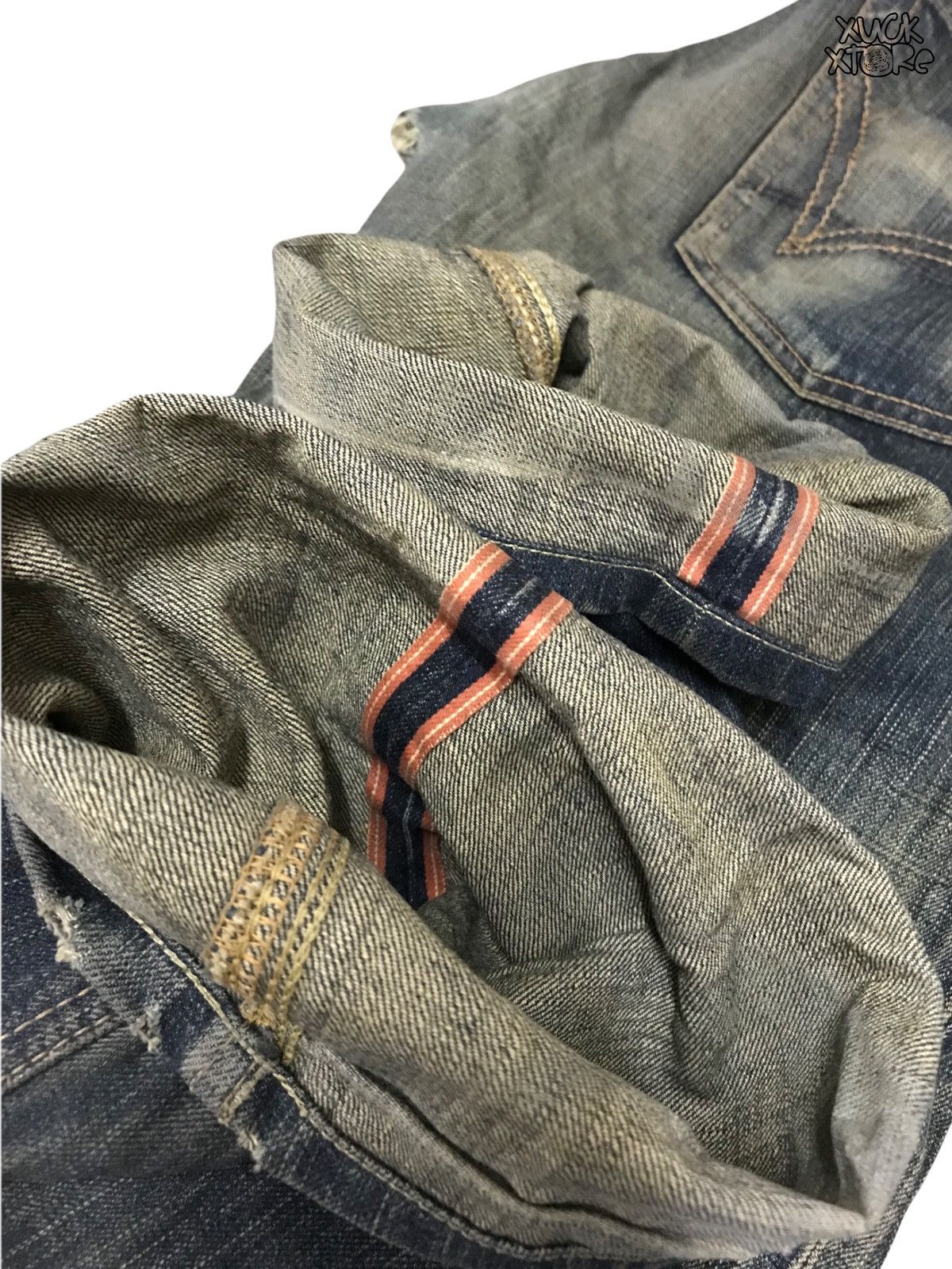 Edwin Distressed EDWIN 505 V Selvedge Jeans 31 JAPAN Size US 31 - 10 Thumbnail