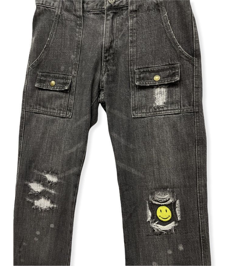 Image of Boycott Distressed Denim Bush Pants Kapital Hysteric Style in Black, Men's (Size 30)