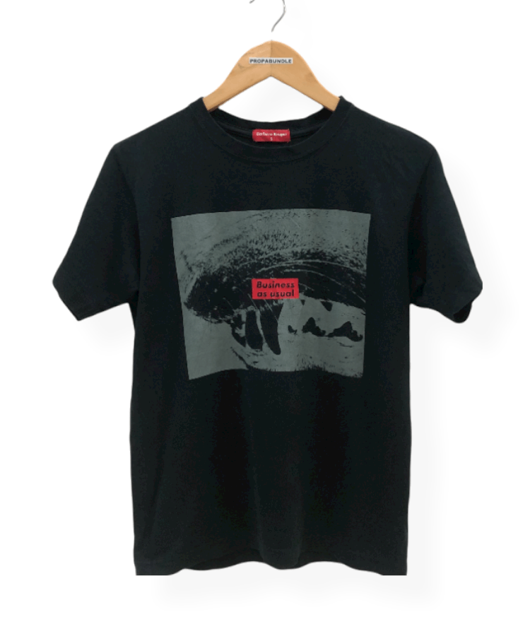 image of Archival Clothing x Barbara Kruger Business As Usual Tshirt in Black, Men's (Size Small)