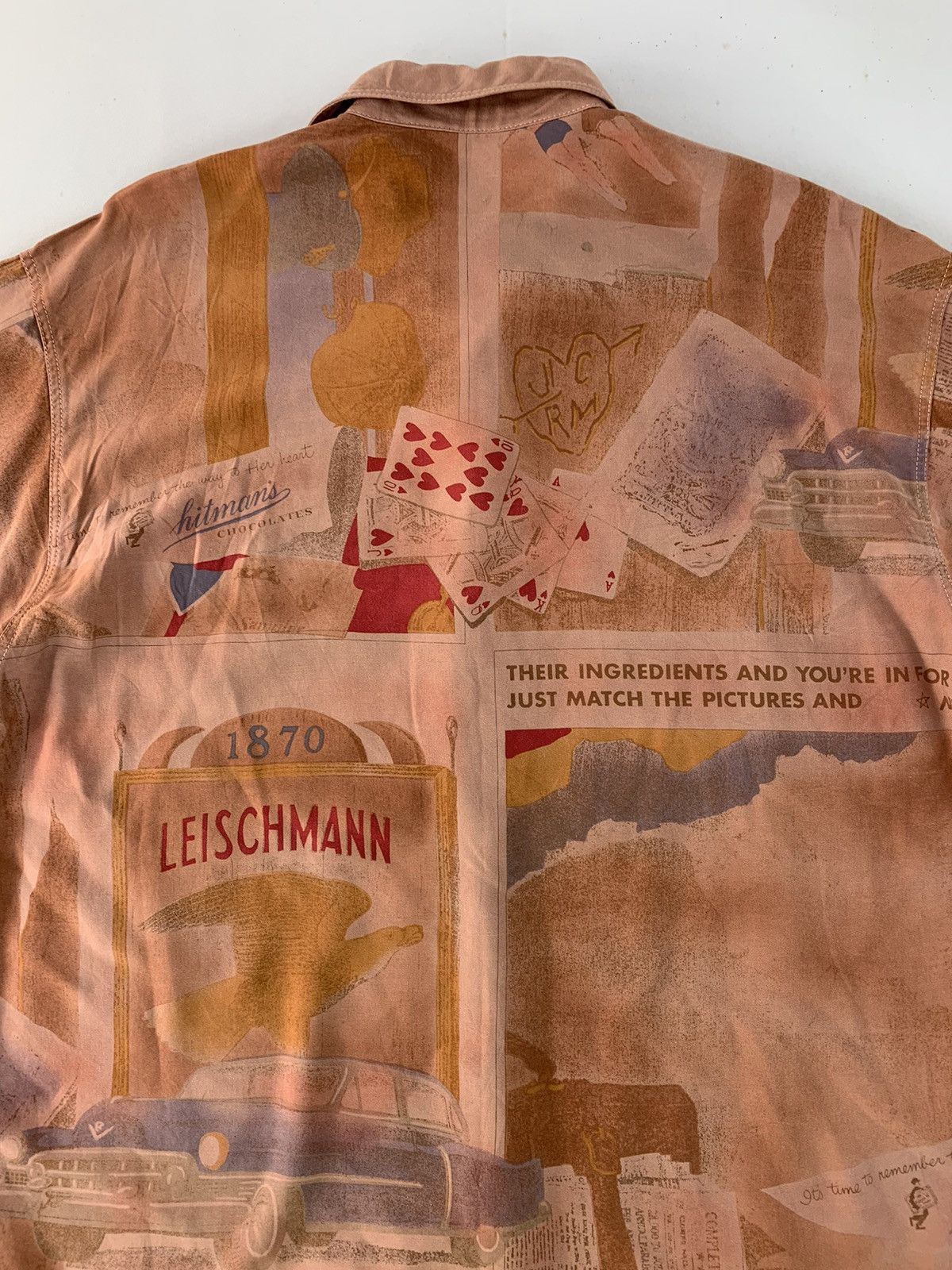 Vintage All Over Printed Pia Sport Leischmann Poker Card Shirt Size US XL / EU 56 / 4 - 4 Thumbnail