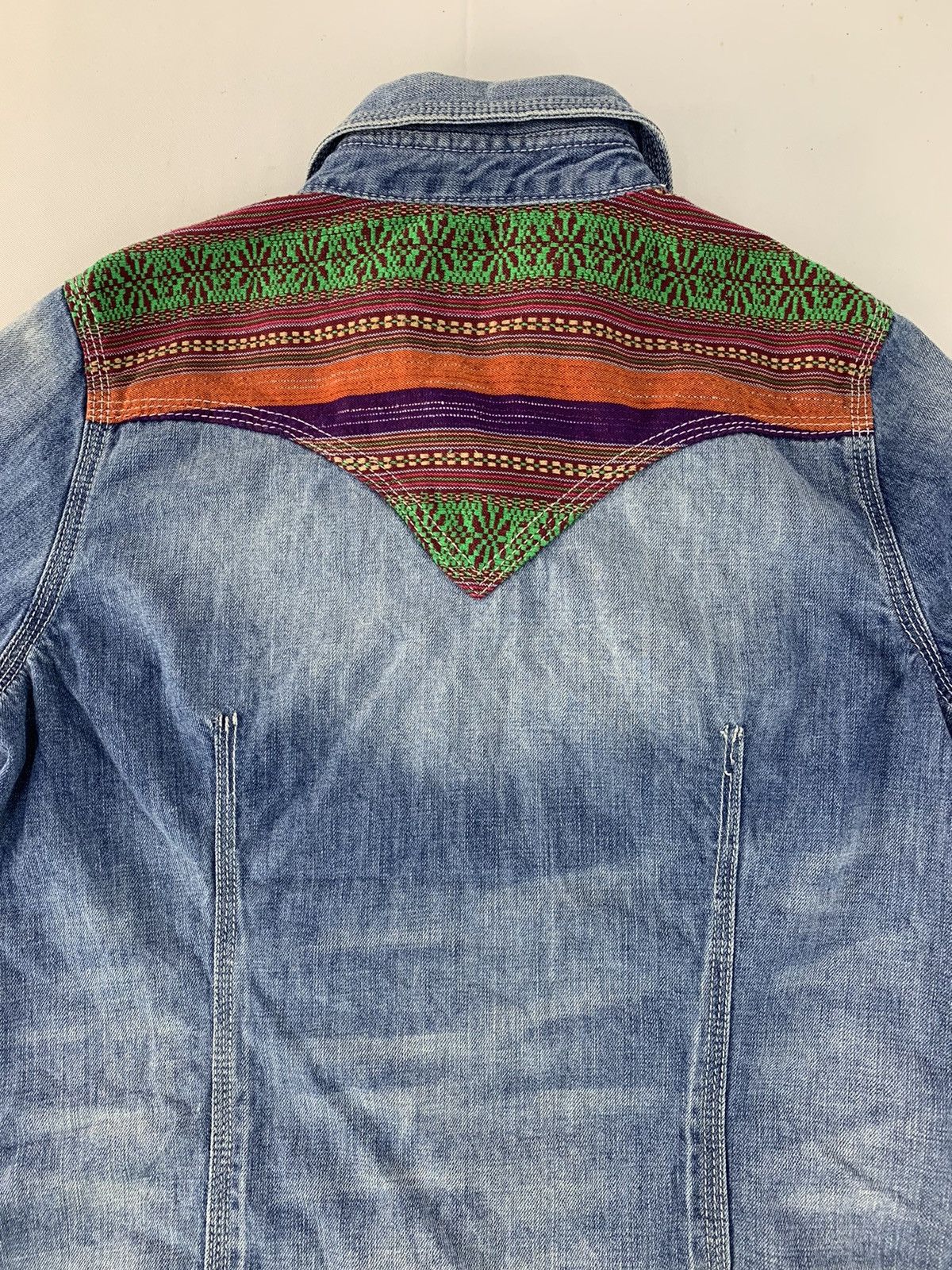 Japanese Brand 90s Japanese Brand Mono B Western Trucker Denim Shirt Size S / US 4 / IT 40 - 4 Thumbnail